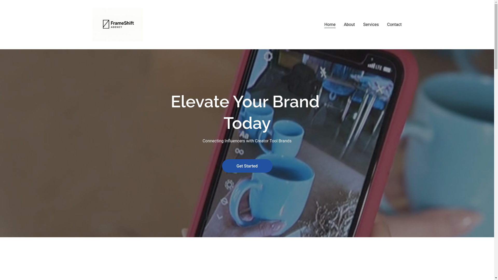 website screenshot of https://frameshiftagency.com/