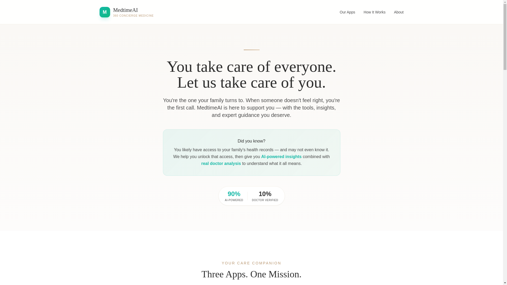 website screenshot of https://medtimeai.net/
