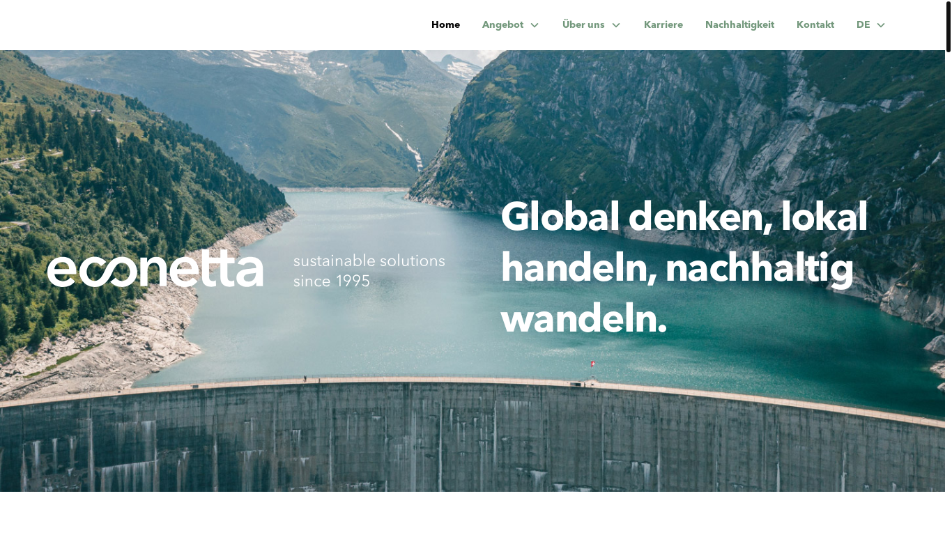 website screenshot of http://www.econetta.com
