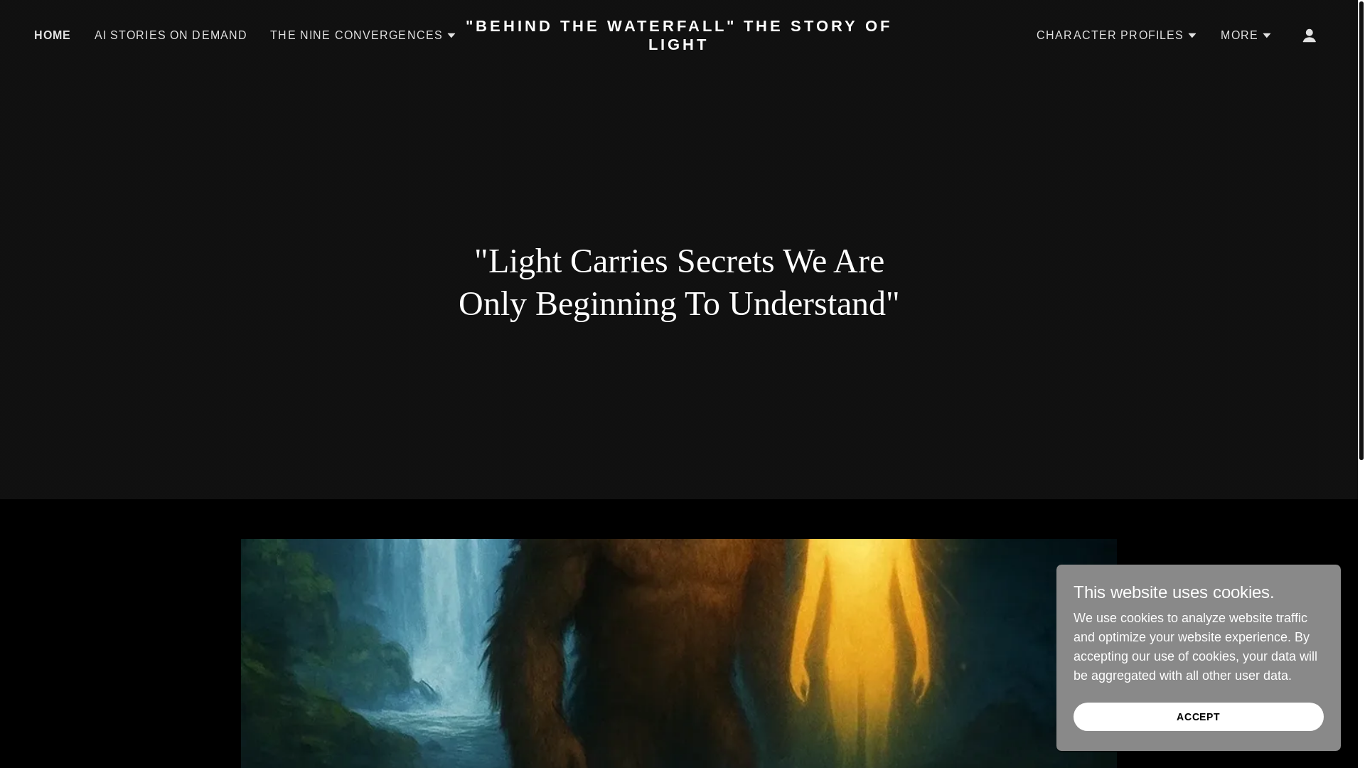 website screenshot of https://behindthewaterfall.ai/