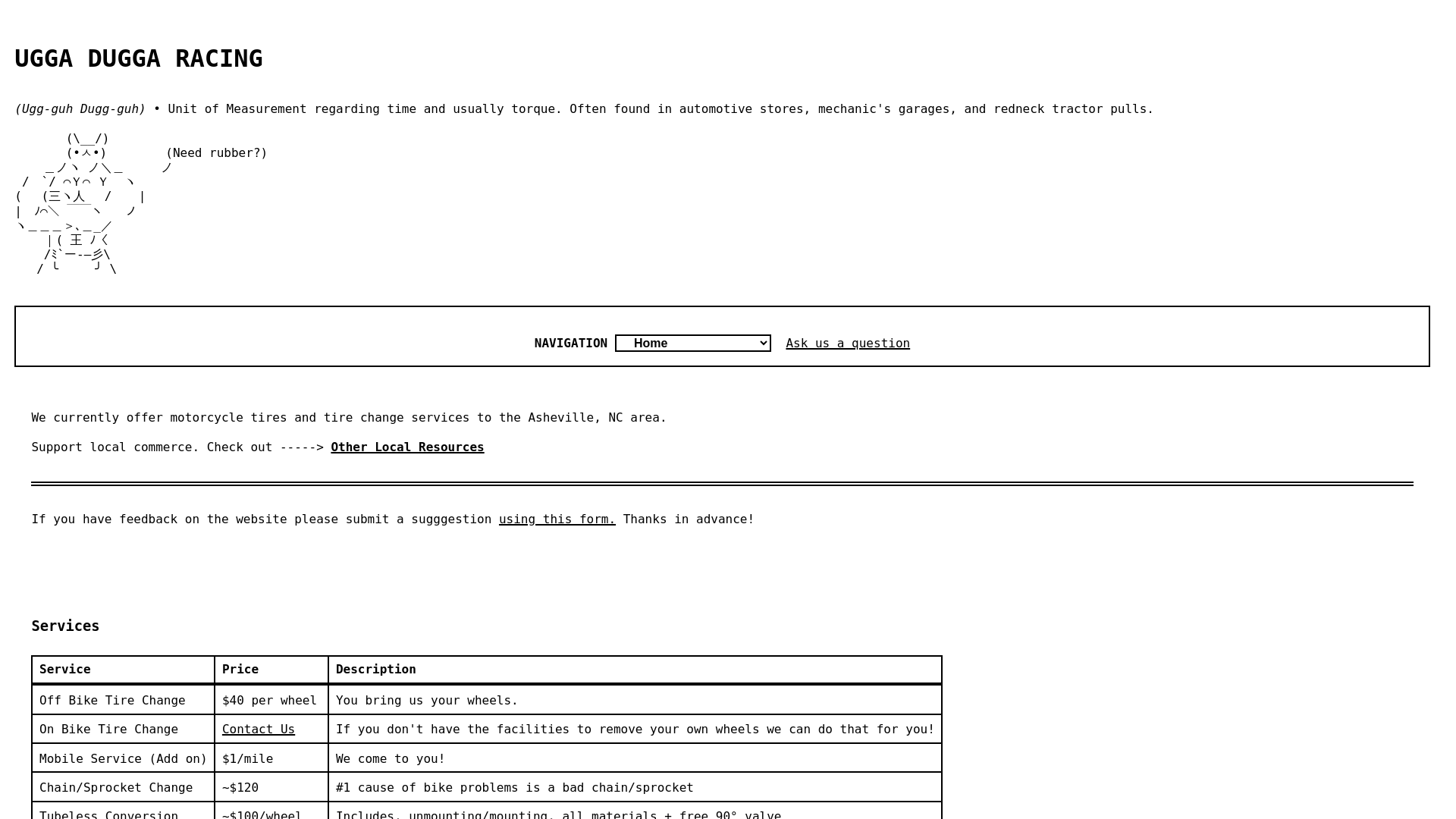 website screenshot of https://uggaduggaracing.pages.dev/
