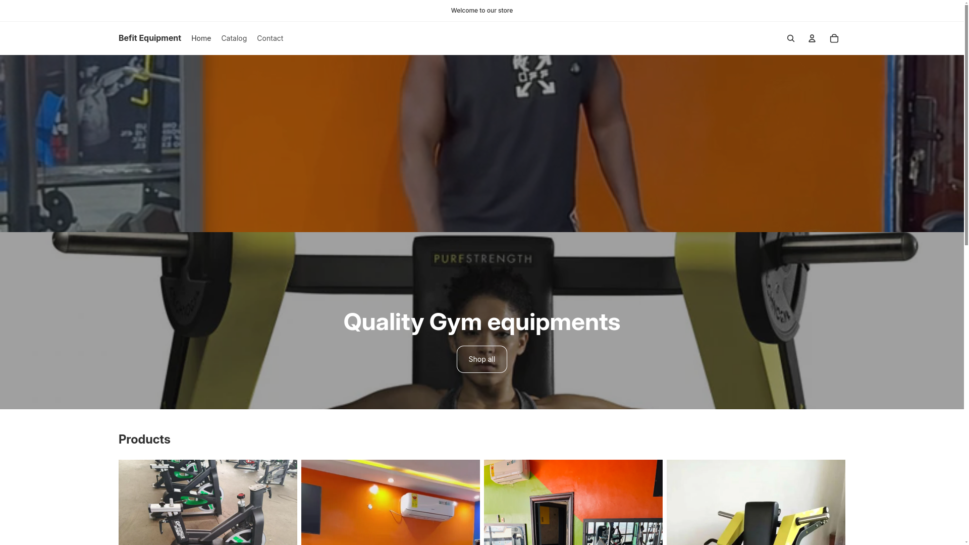 website screenshot of https://befitequipmentshop.com/