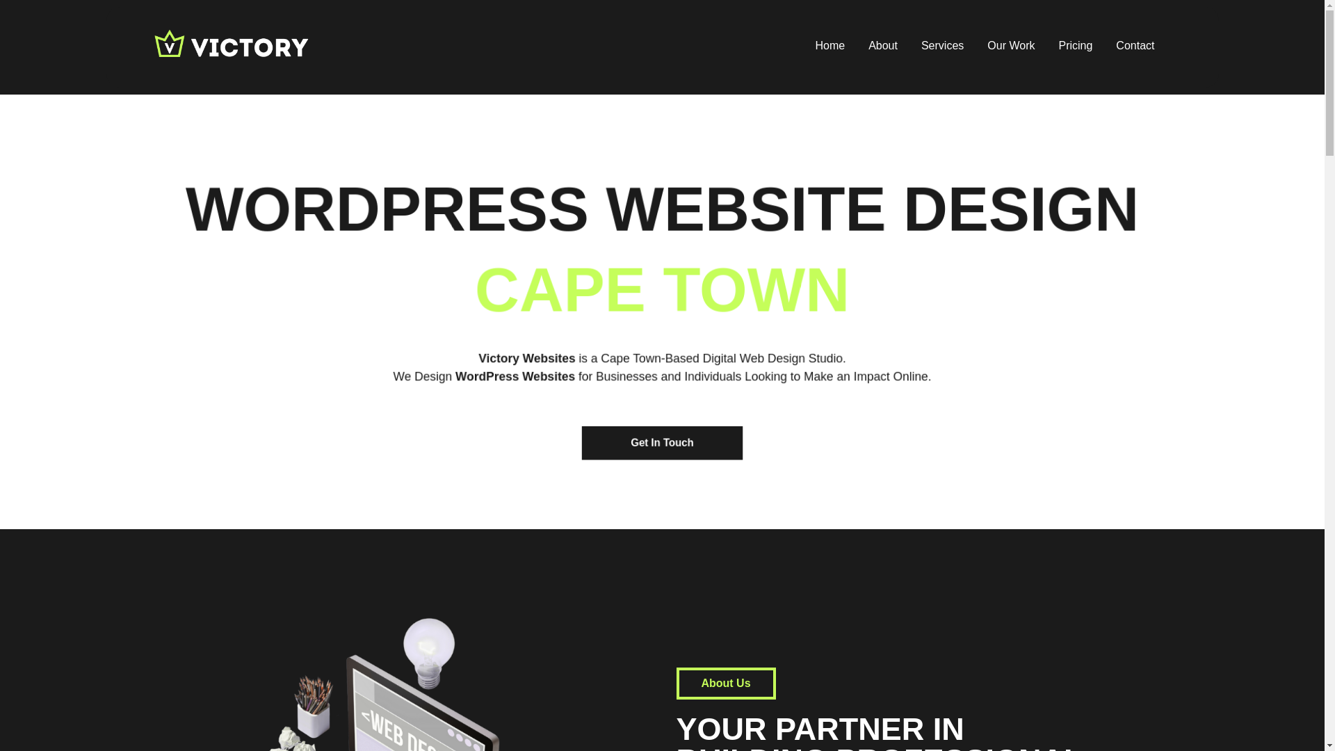 website screenshot of https://victorywebsites.co.za/
