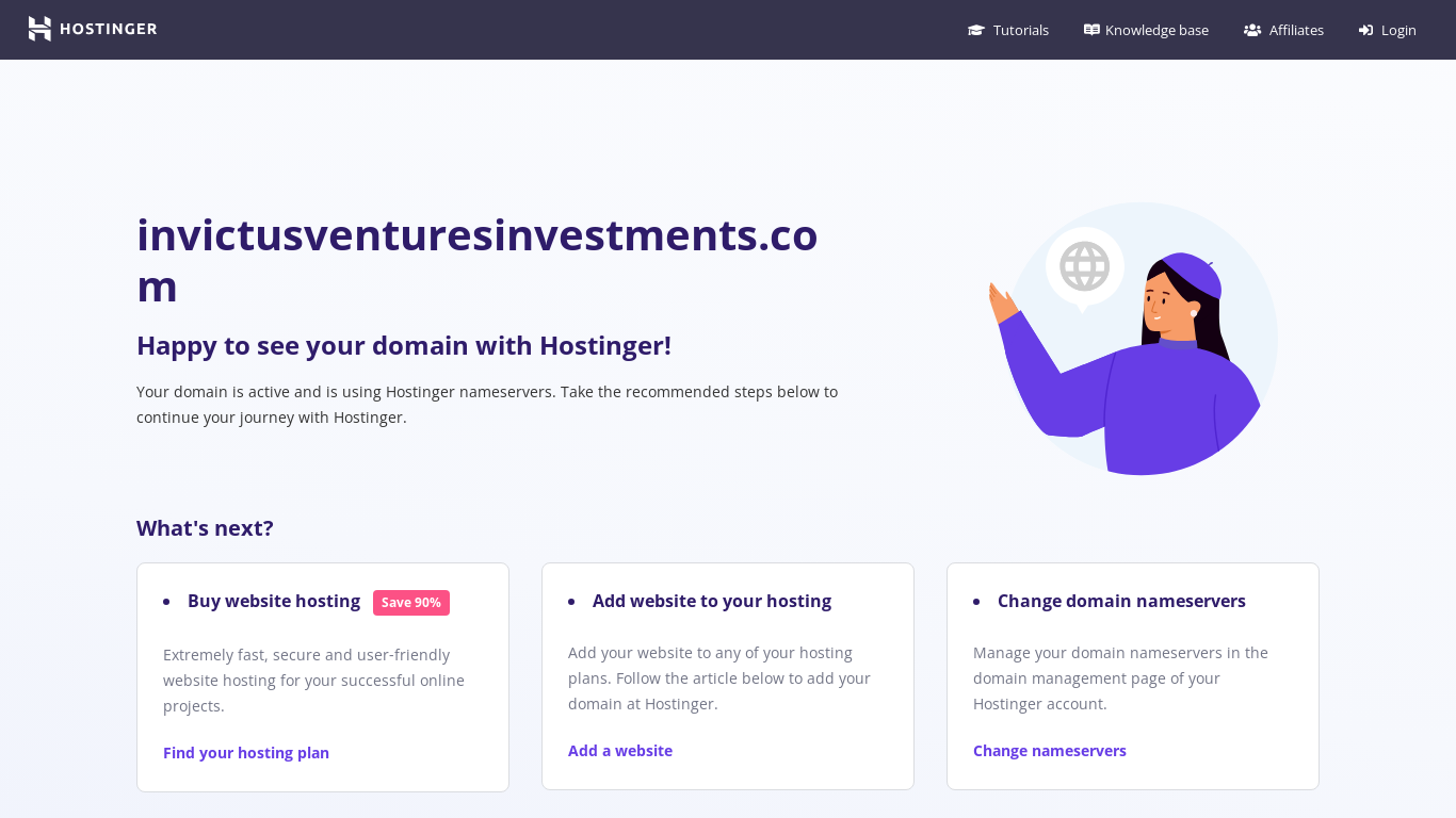 website screenshot of https://invictusventuresinvestments.com/