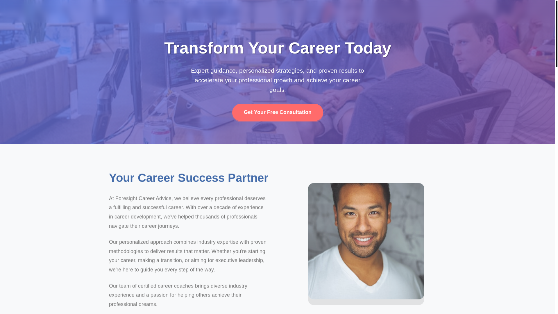 website screenshot of https://foresightcareeradvice.cyou/