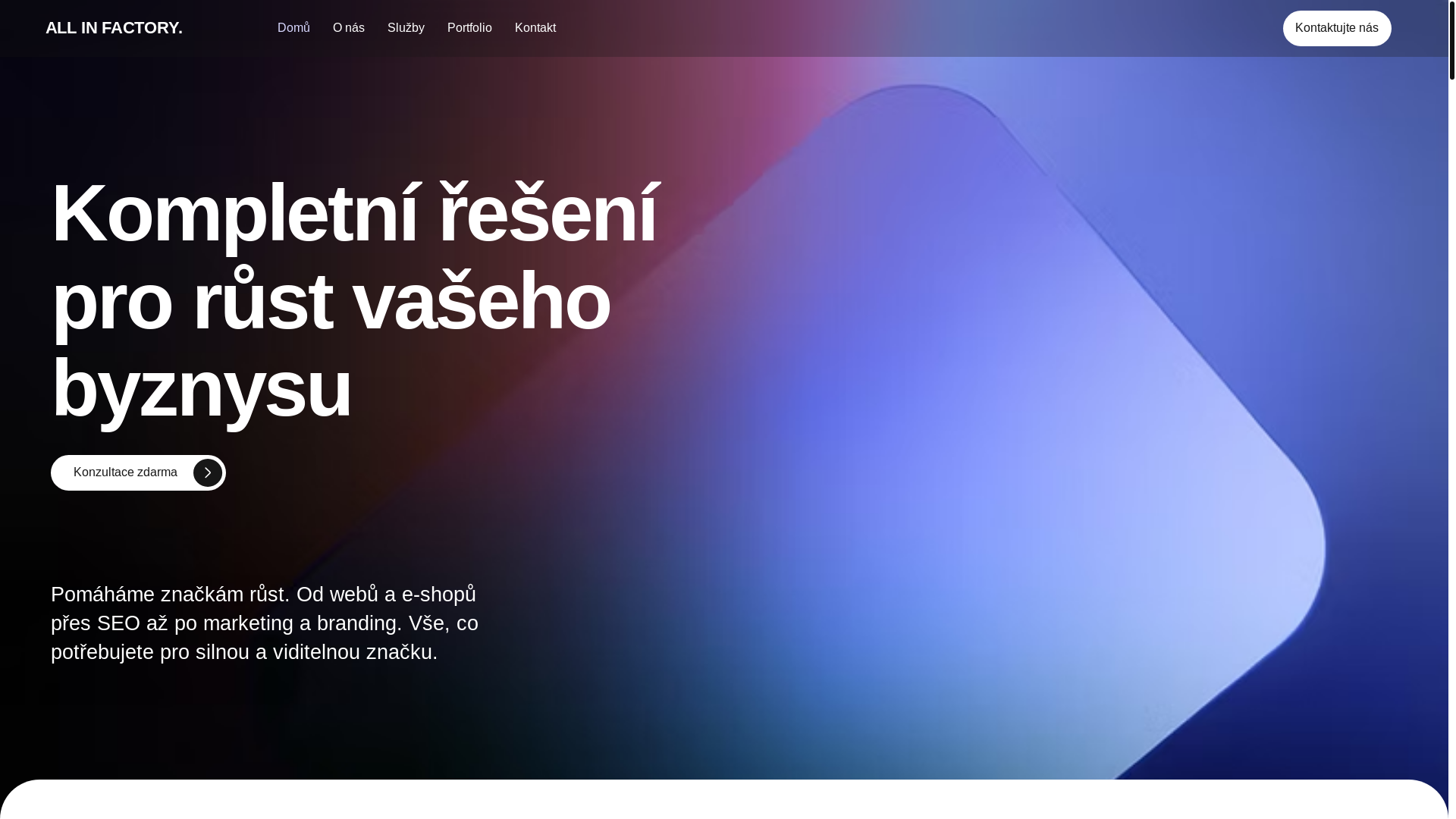 website screenshot of https://allinfactory.cz/