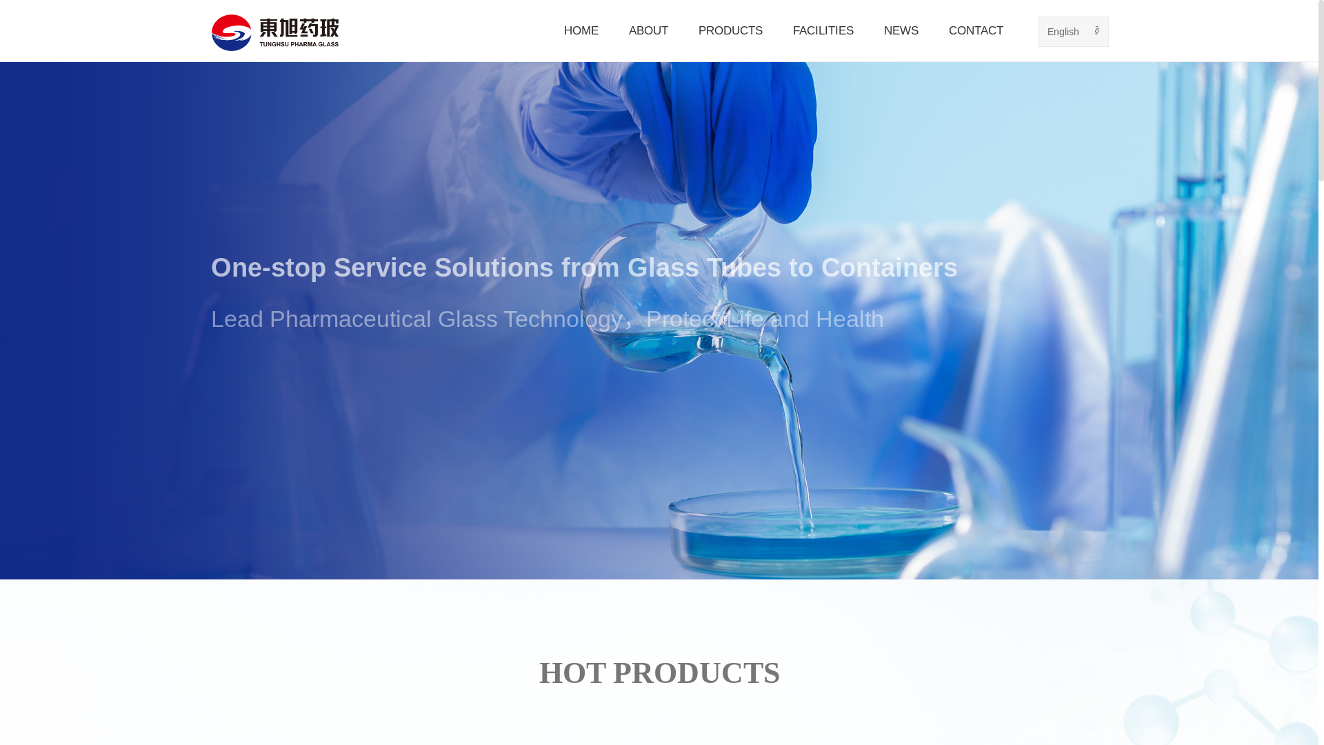 website screenshot of https://tspharmaglass.com/