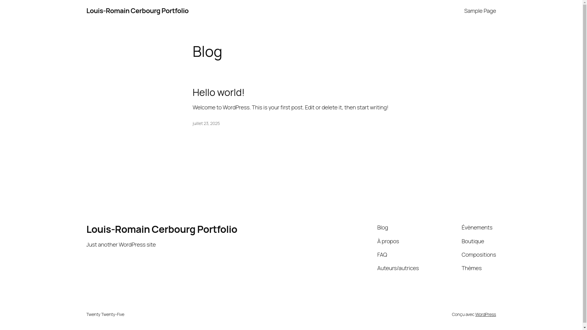 website screenshot of https://louisromaincerbourg.com/