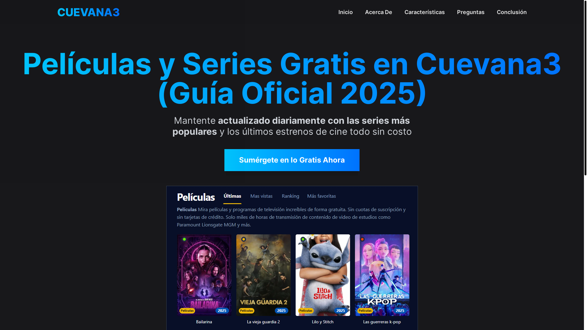 website screenshot of https://cuevana3-lis8.pages.dev/