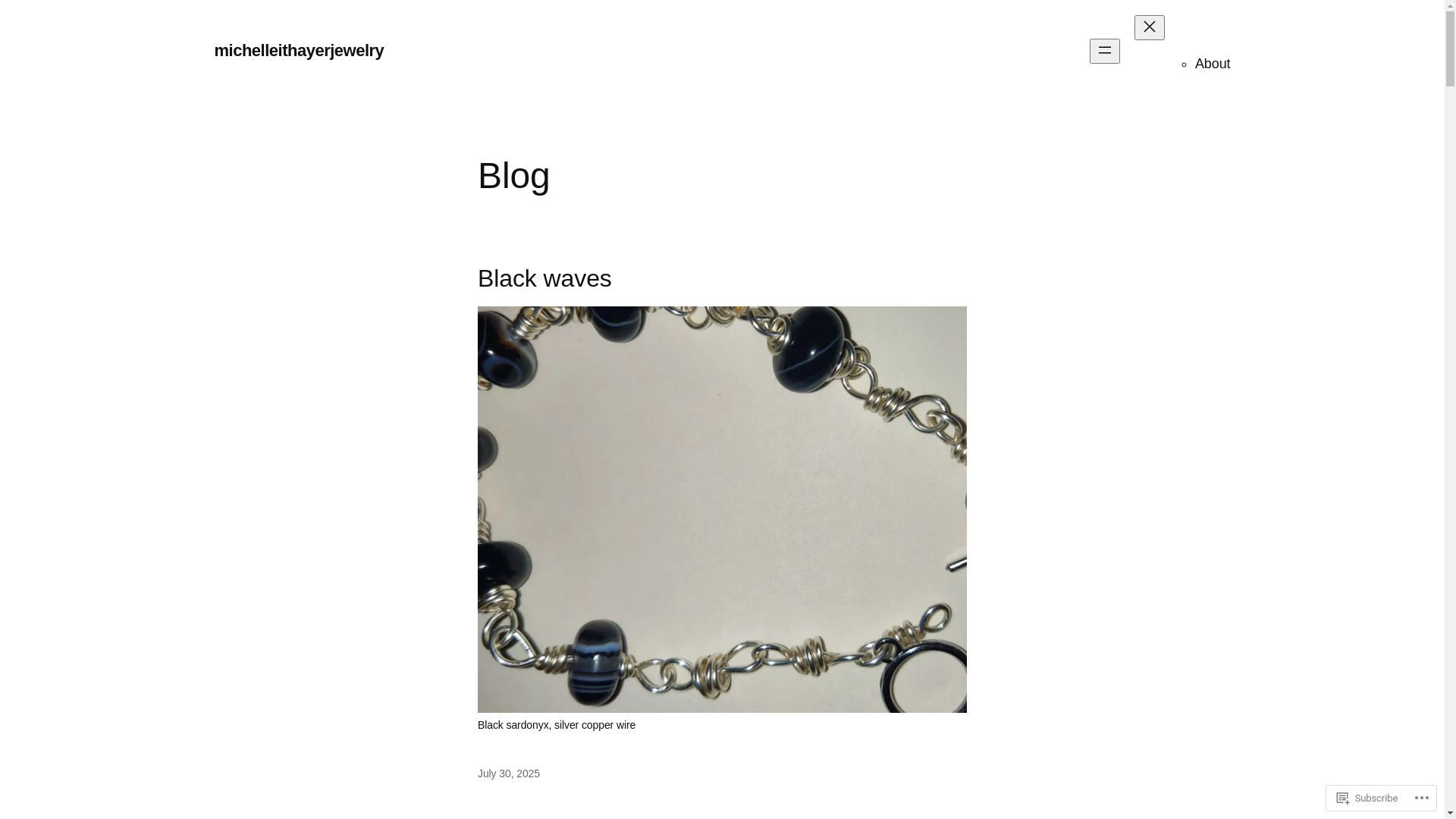 website screenshot of https://michelleithayerjewerly.com/