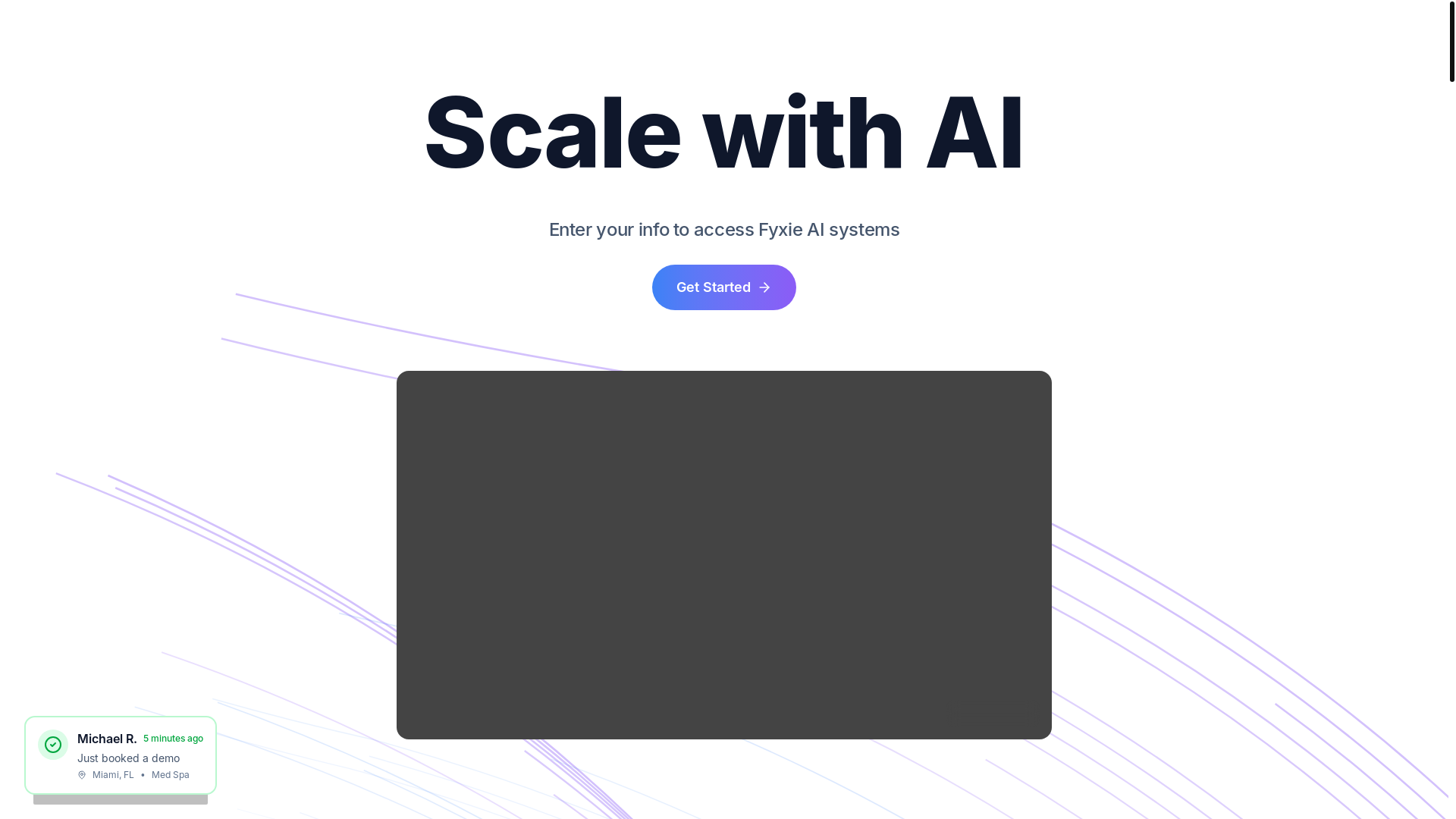 website screenshot of https://fyxieaisystems.com/