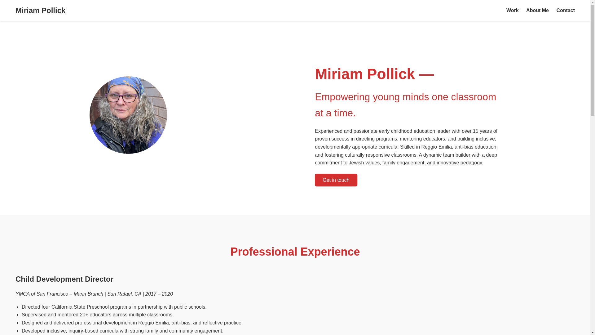 website screenshot of https://miriampollick.com/