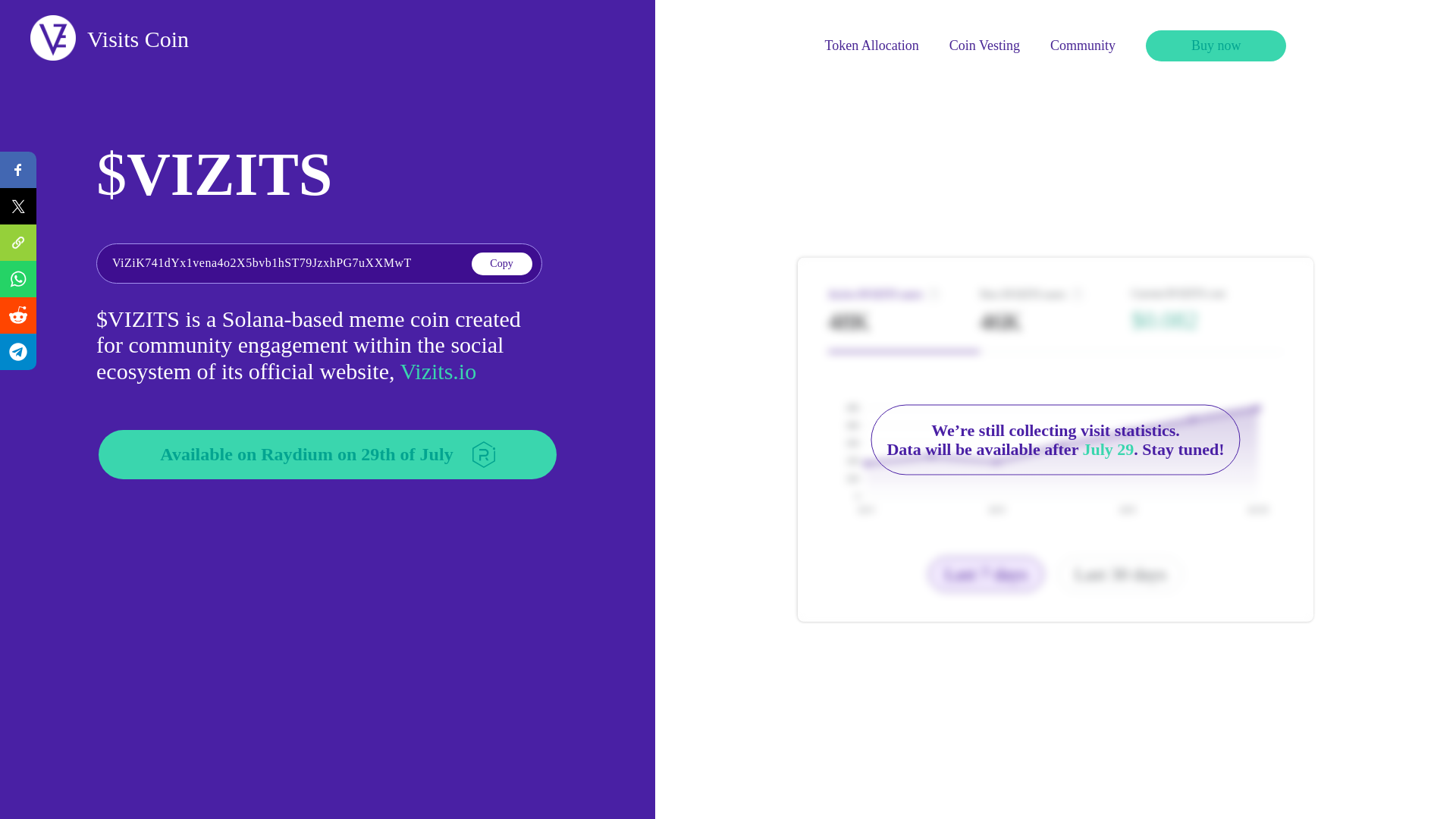 website screenshot of https://vizits.io/