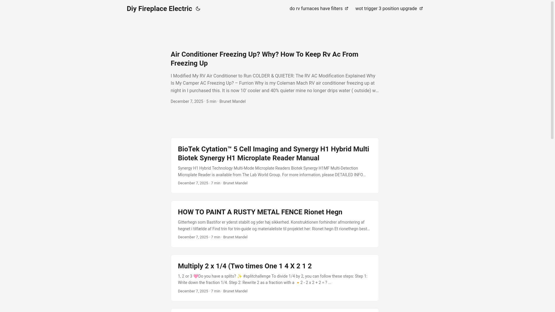 website screenshot of https://diyfireplaceelectric.pages.dev/