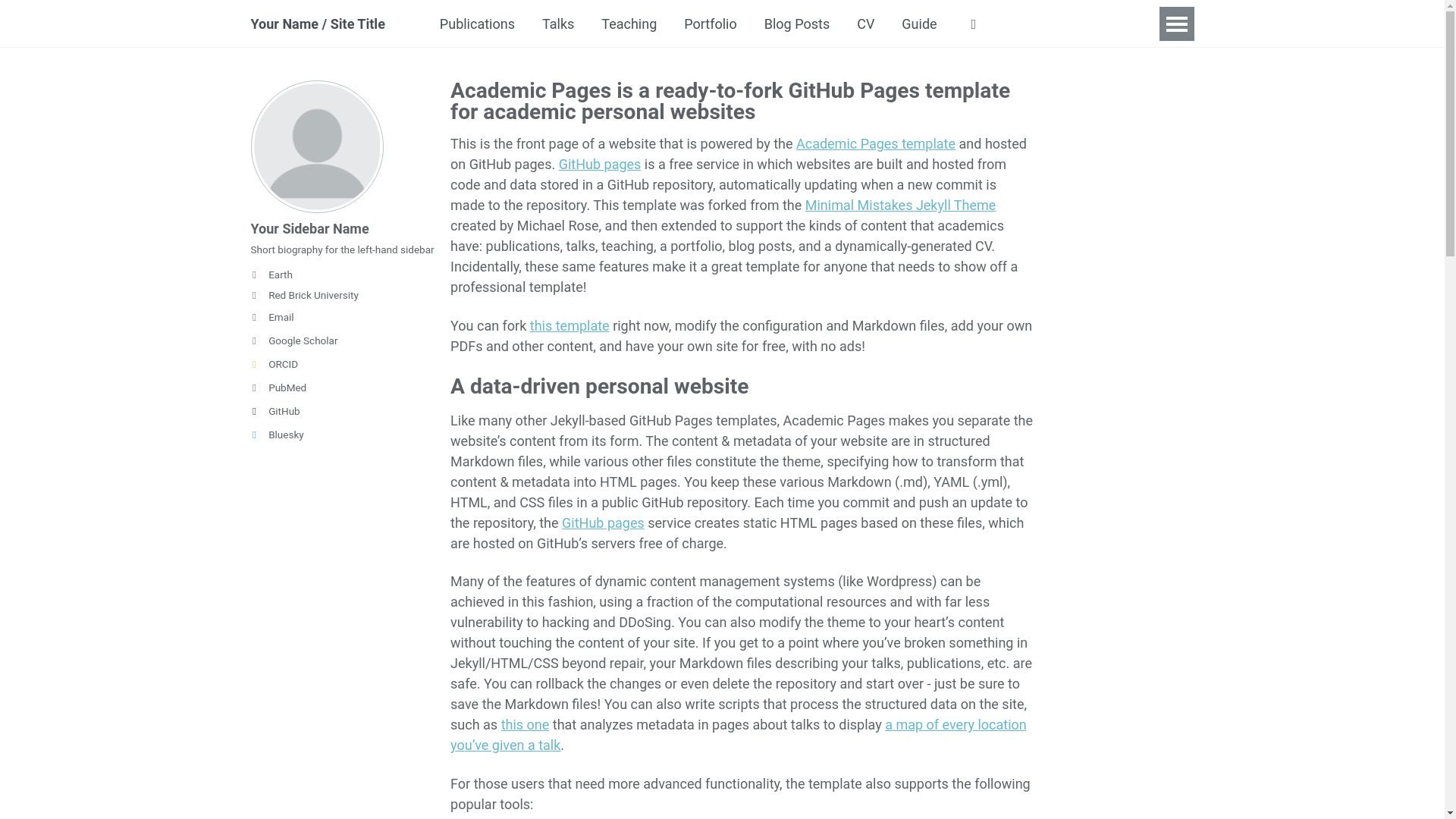 website screenshot of https://cher-academicpages.pages.dev/