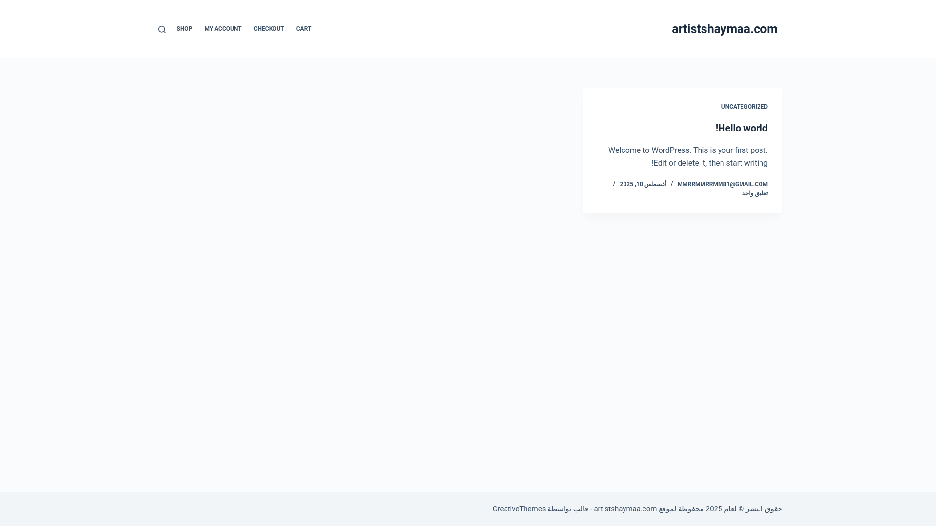 website screenshot of https://artistshaymaa.com/