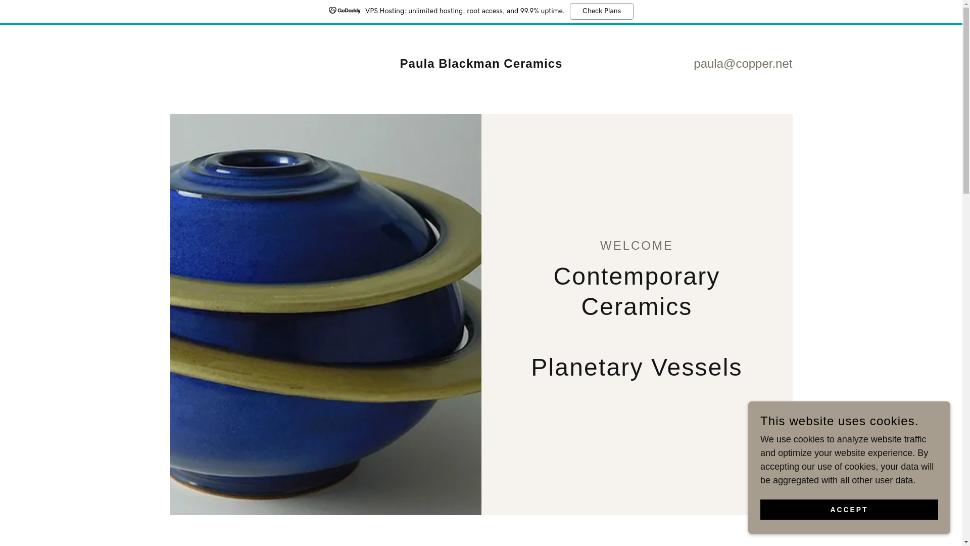 website screenshot of https://paulablackman-ceramics.com/