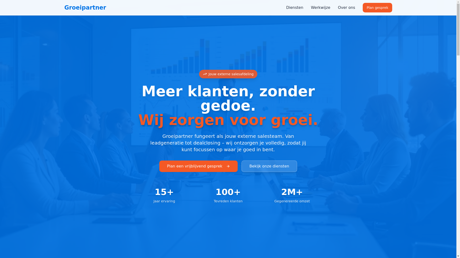 website screenshot of https://groeipartnerbv.nl/