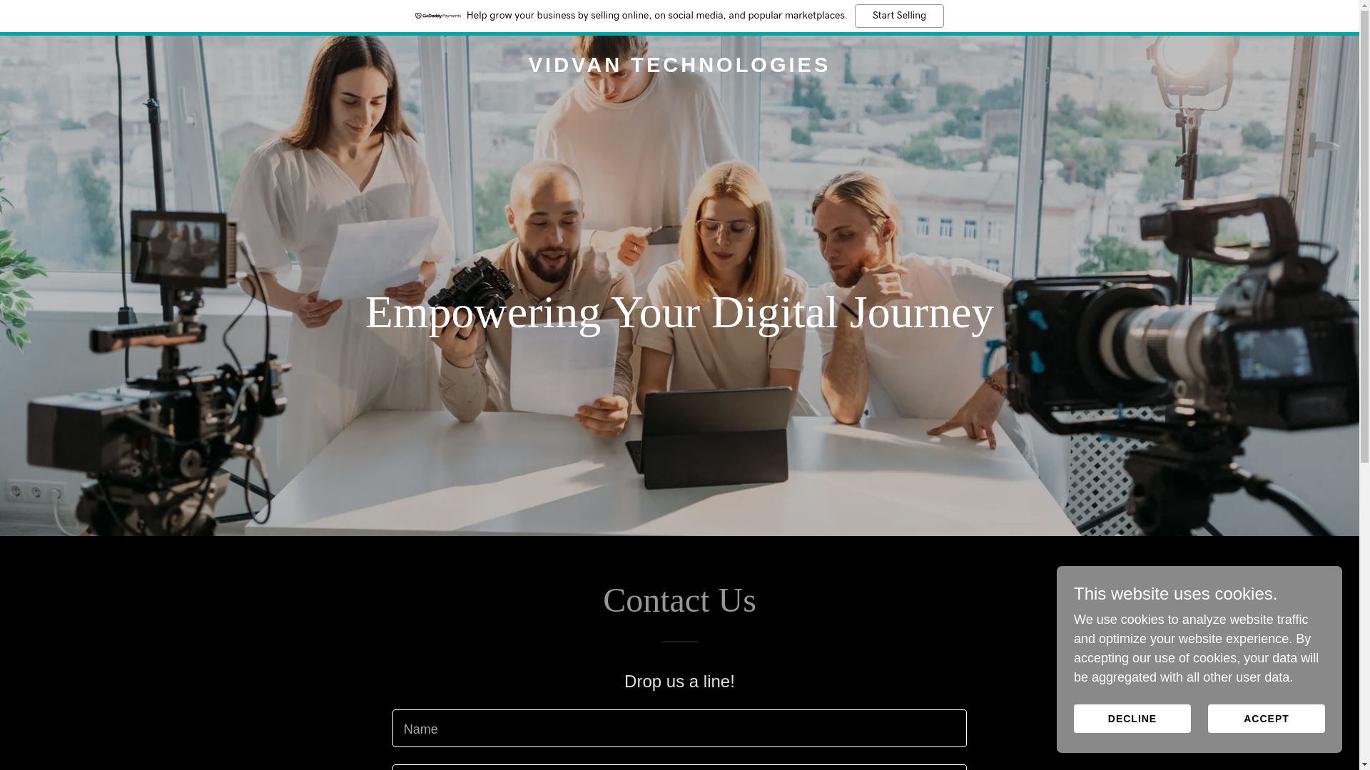 website screenshot of https://vidvantx.ca/