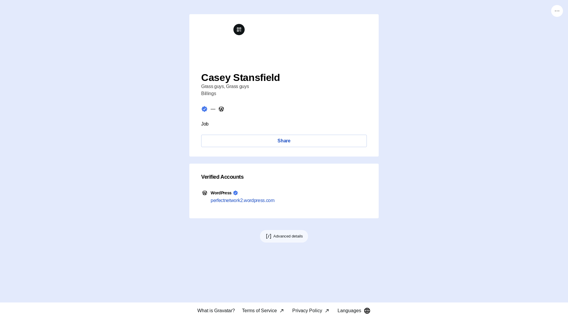 website screenshot of https://caseystansfield.link/