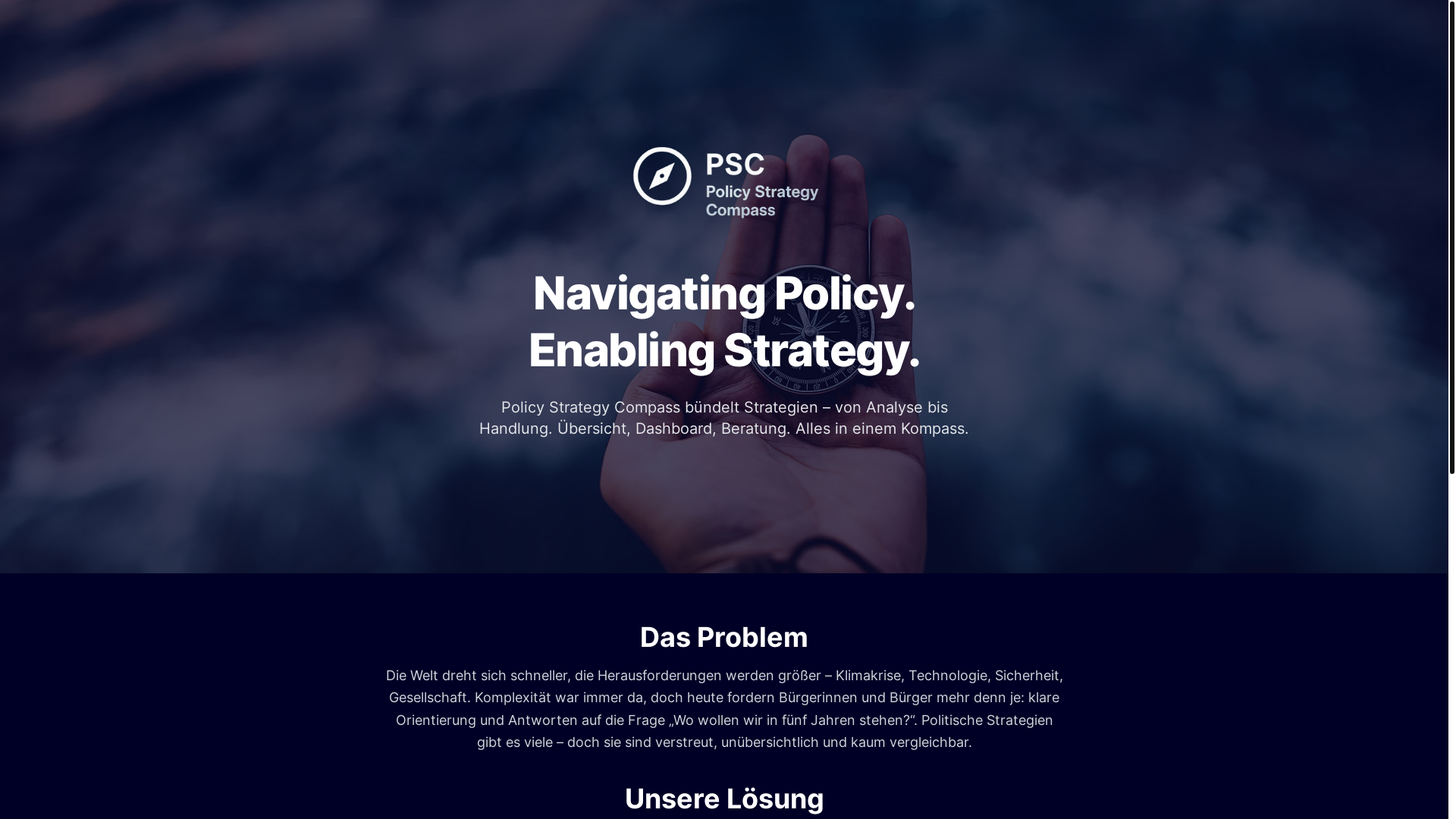 website screenshot of https://policy-strategy-compass.com/