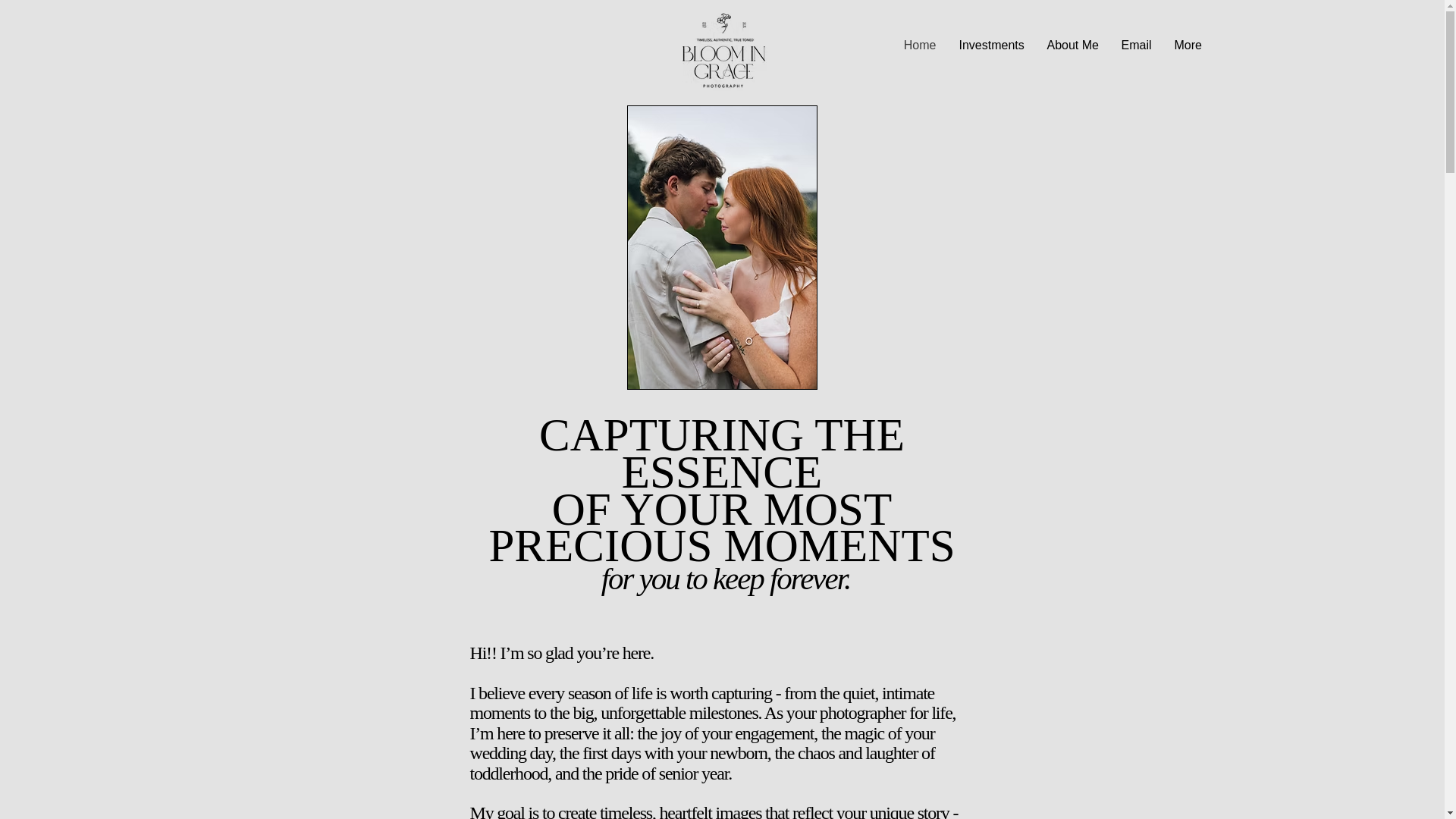 website screenshot of https://bloomingracephotographyllc.com/
