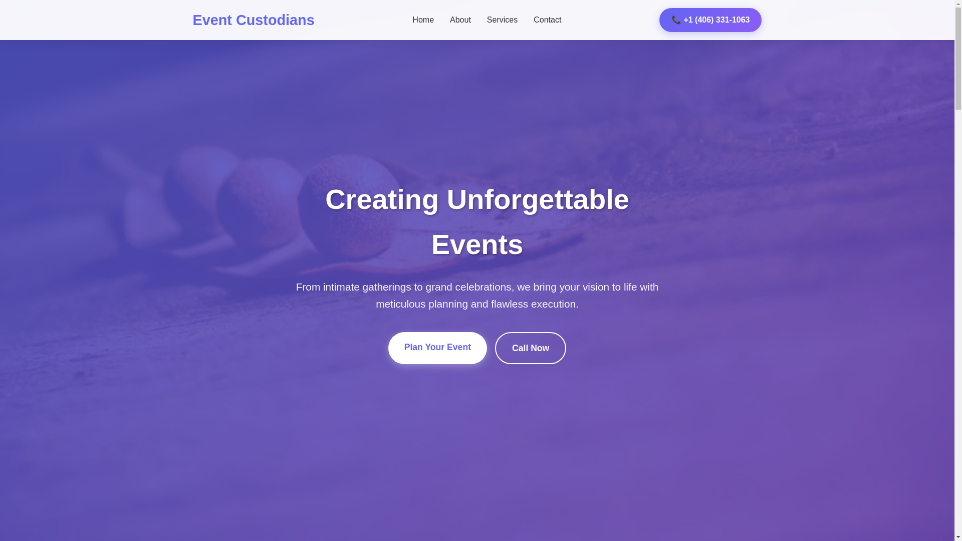 website screenshot of https://eventcustodians.sbs/