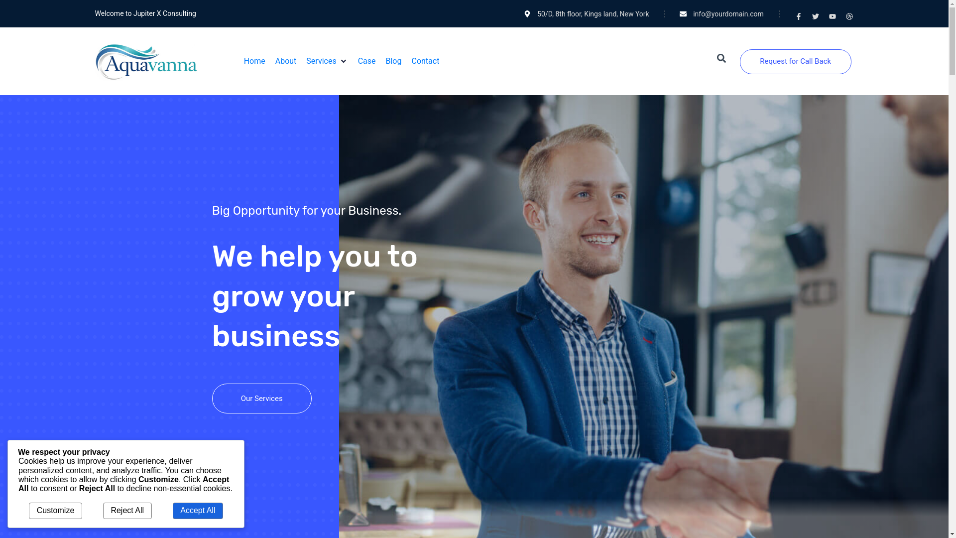 website screenshot of https://aquavanna.com/