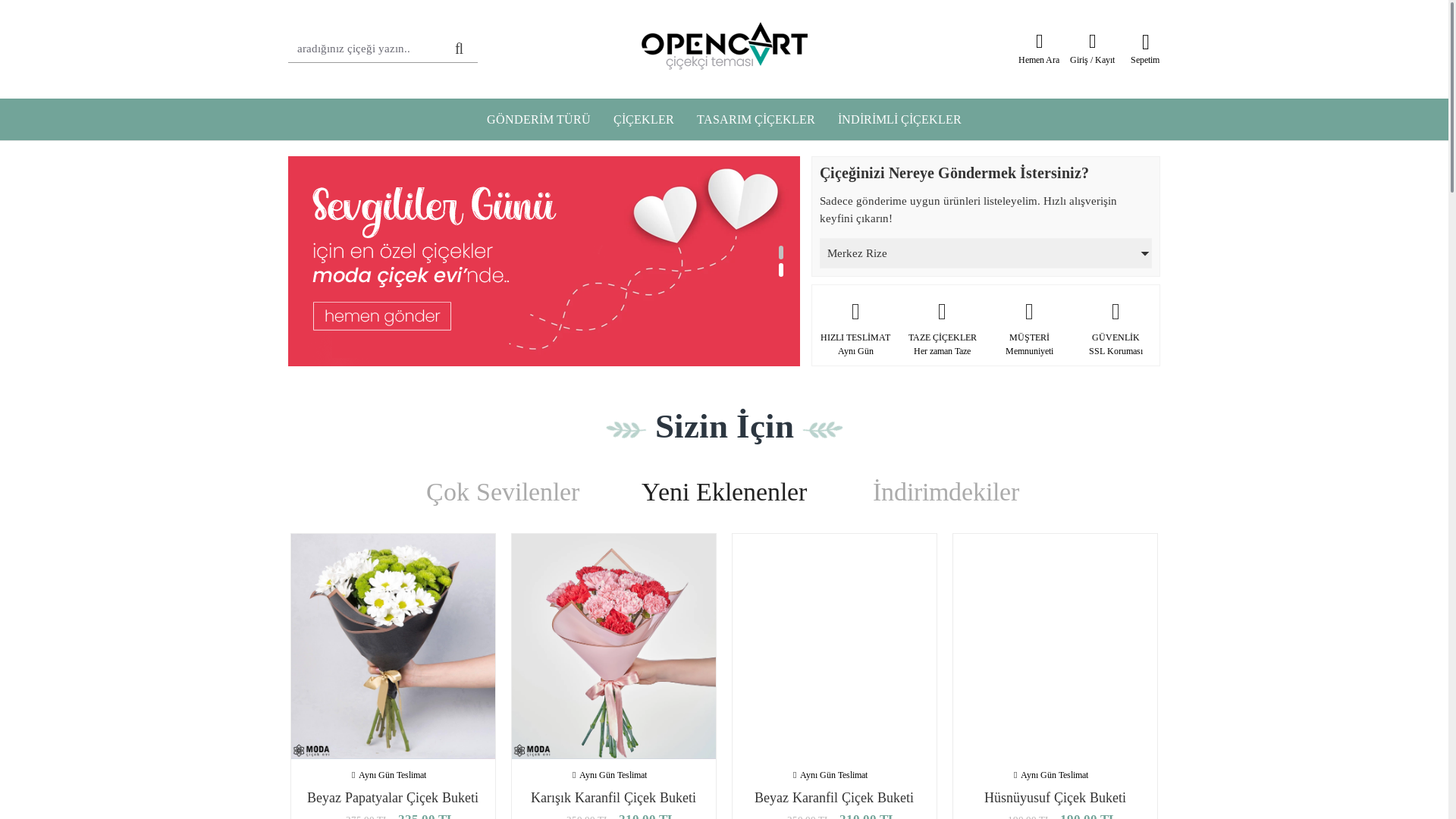 website screenshot of https://gondolcicek.com/