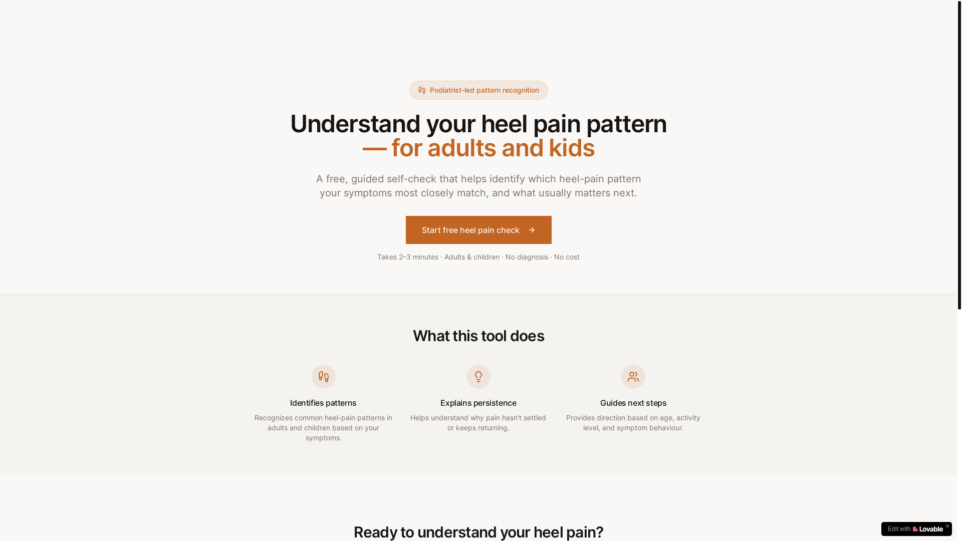 website screenshot of https://heelclarity.com.au/