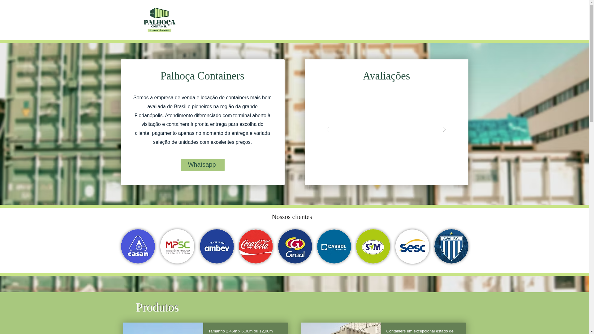 website screenshot of https://criciumacontainers.com.br/