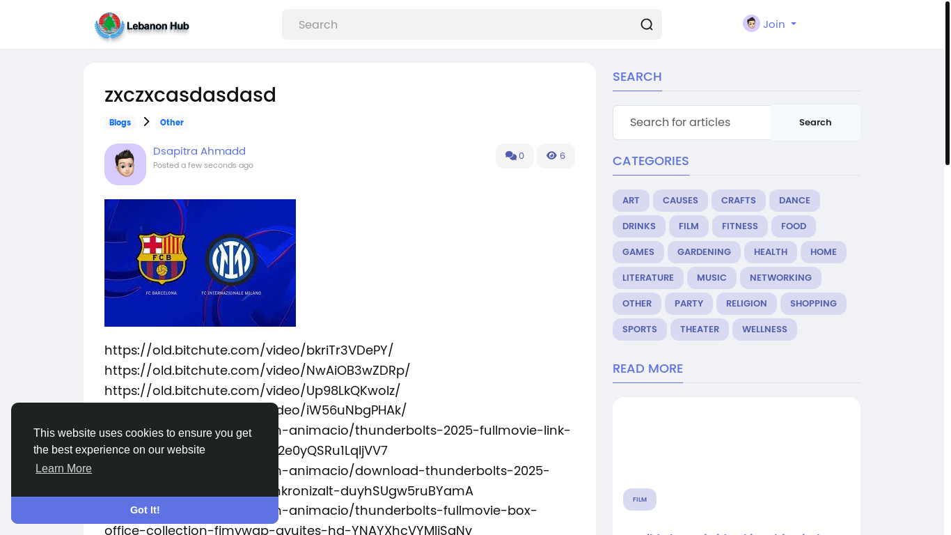 website screenshot of https://lebanonhub.app/blogs/275963/zxczxcasdasdasd