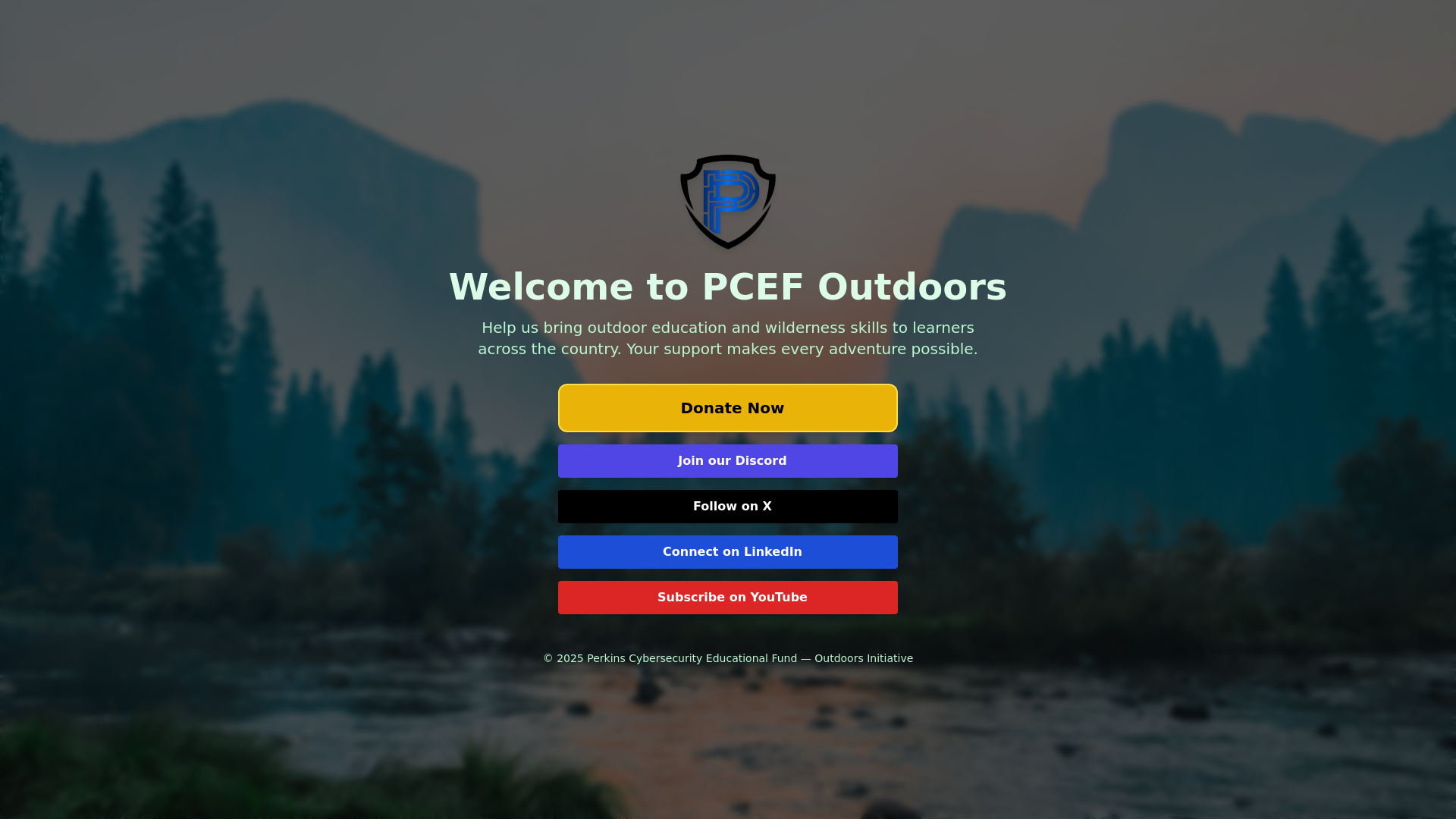 website screenshot of https://pcefoutdoors.pages.dev/
