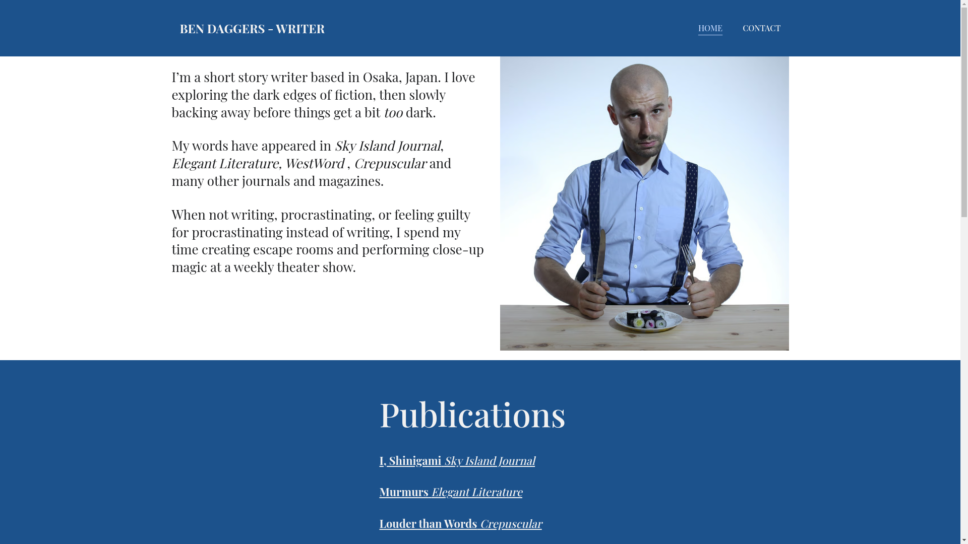 website screenshot of https://bendaggerswrites.net/