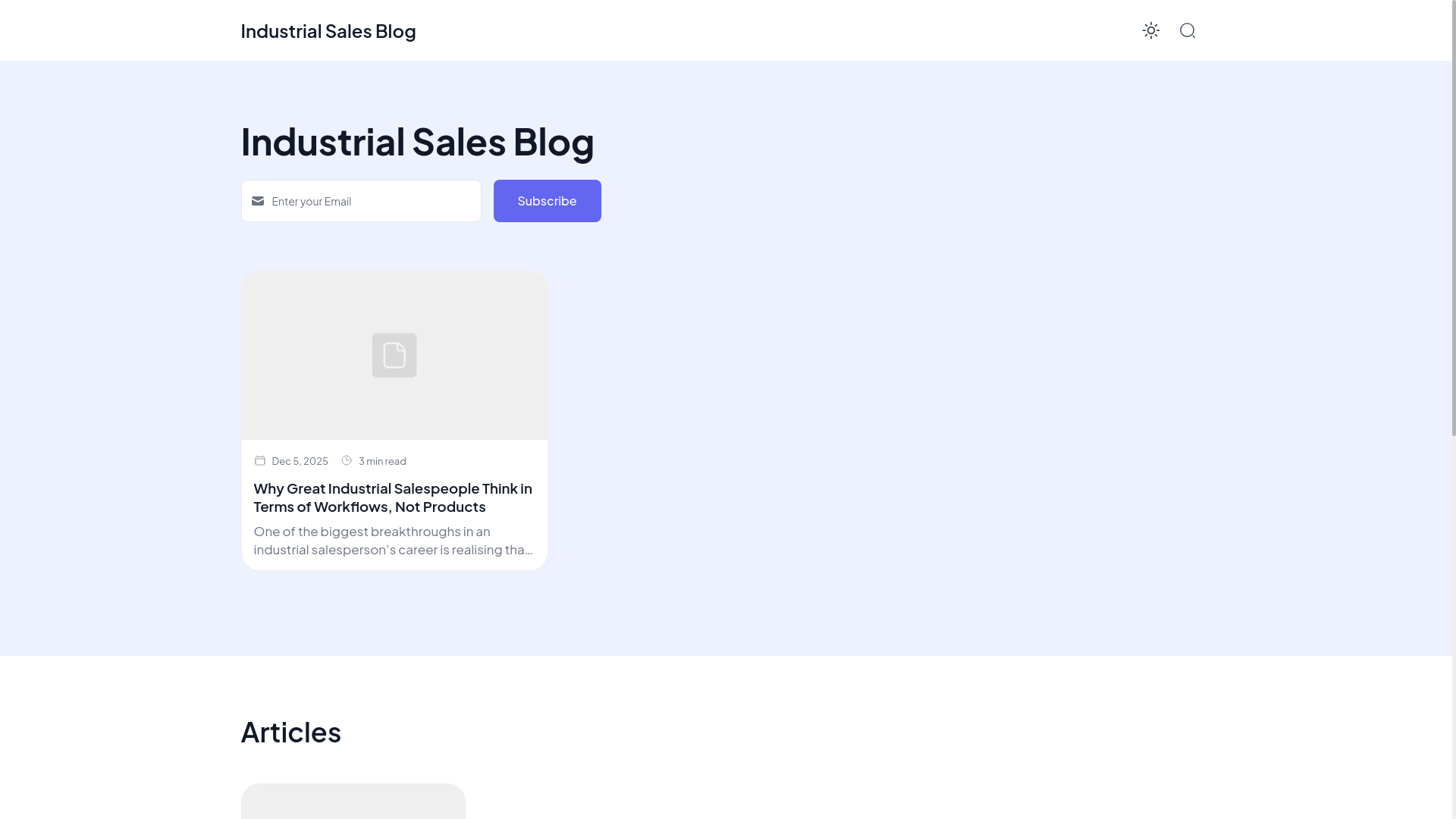 website screenshot of https://industrialsalesblog.com/