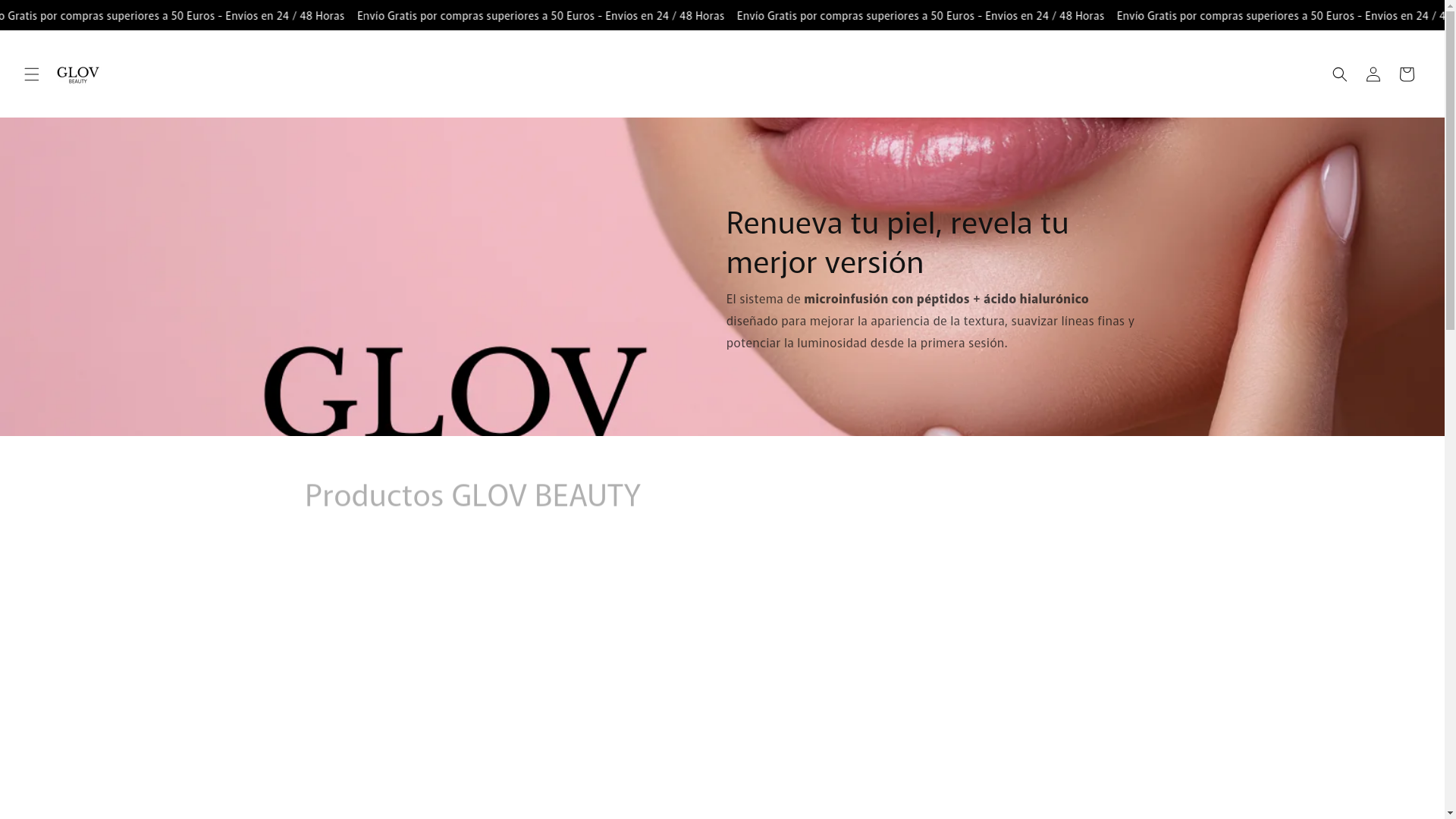 website screenshot of https://glovbeauty.es/