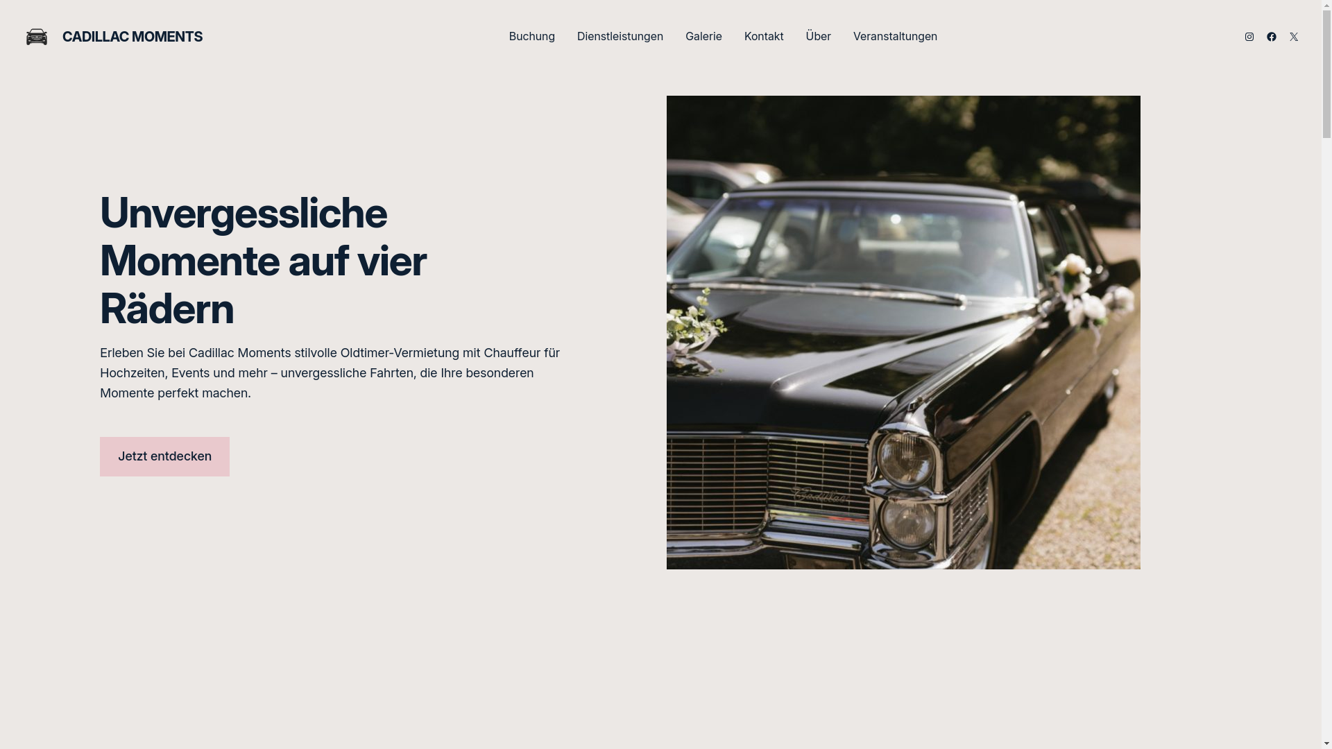 website screenshot of https://cadillacmieten.de/
