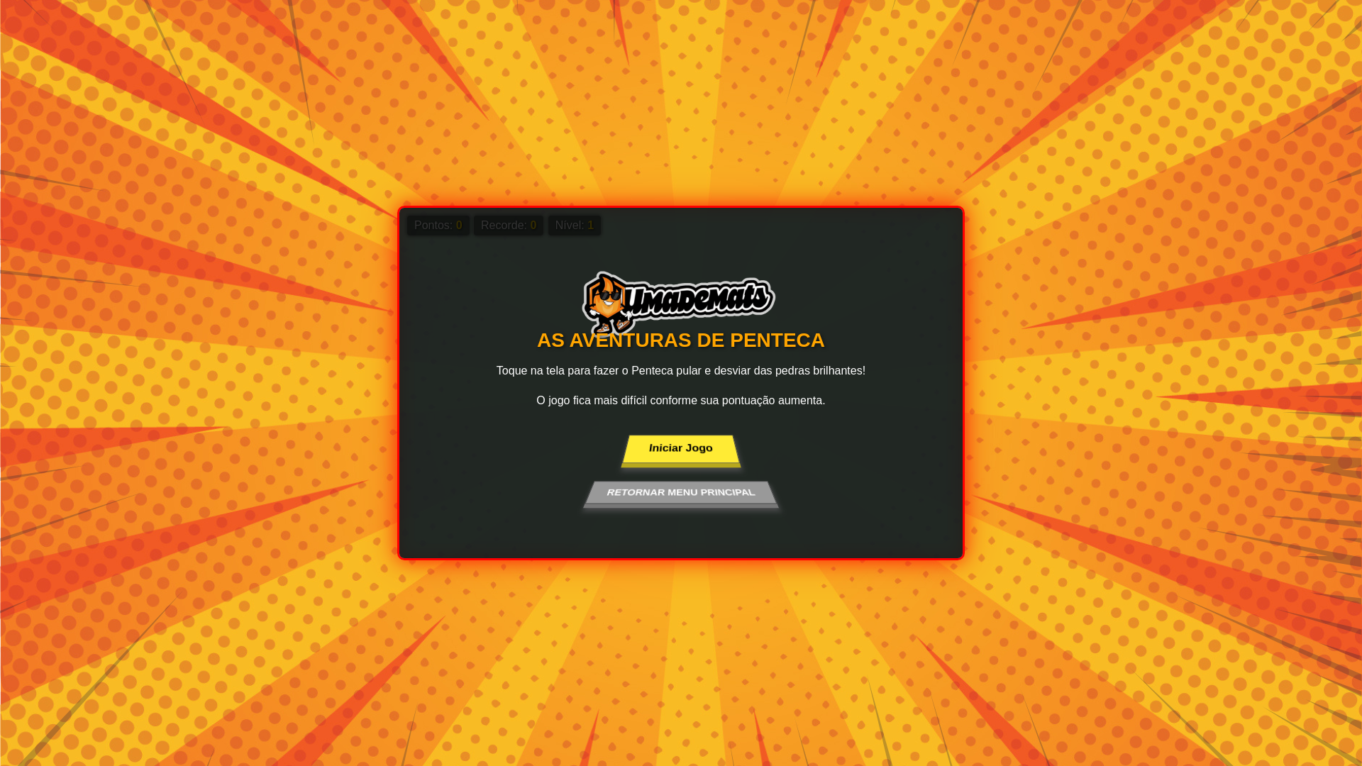 website screenshot of https://umadegames.com.br/