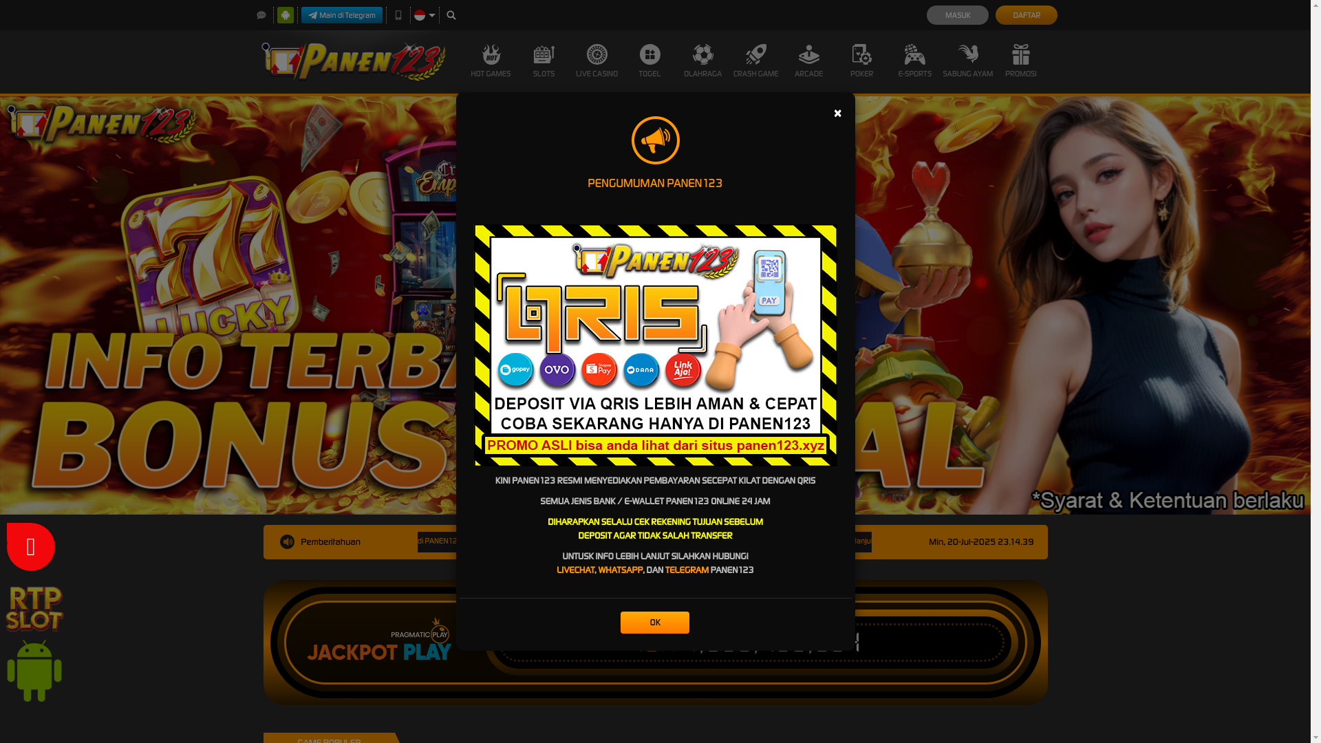website screenshot of https://panen123game.icu/