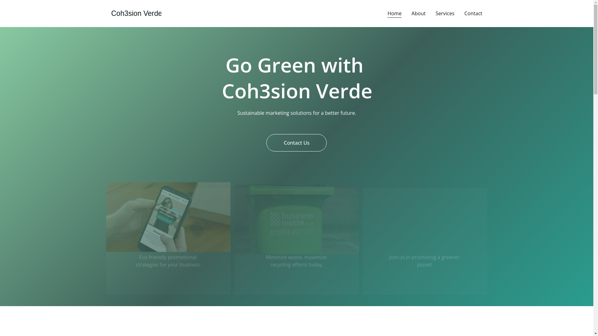 website screenshot of https://cohesionverde.com/