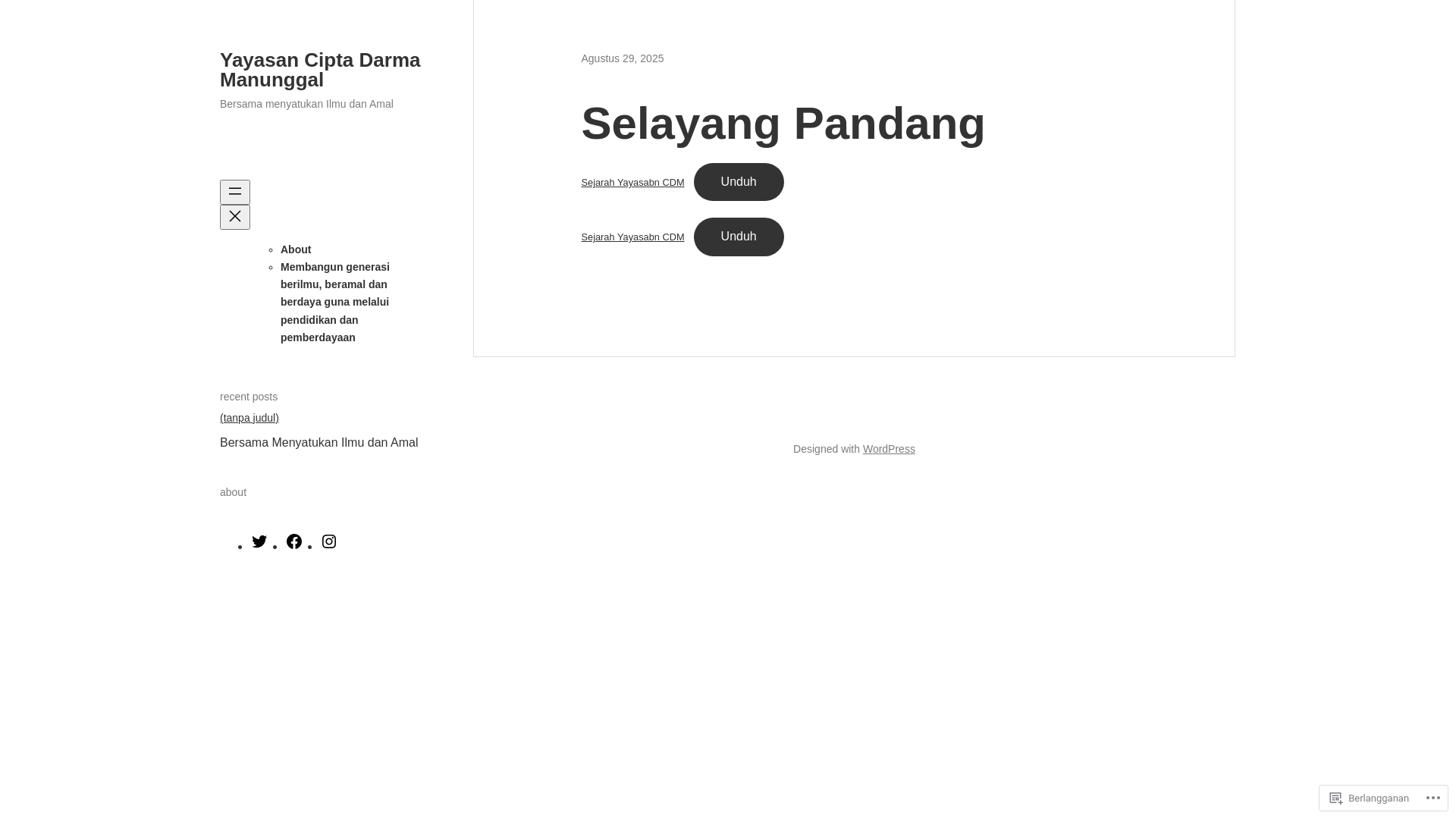 website screenshot of https://yayasanciptadarmaman.org/