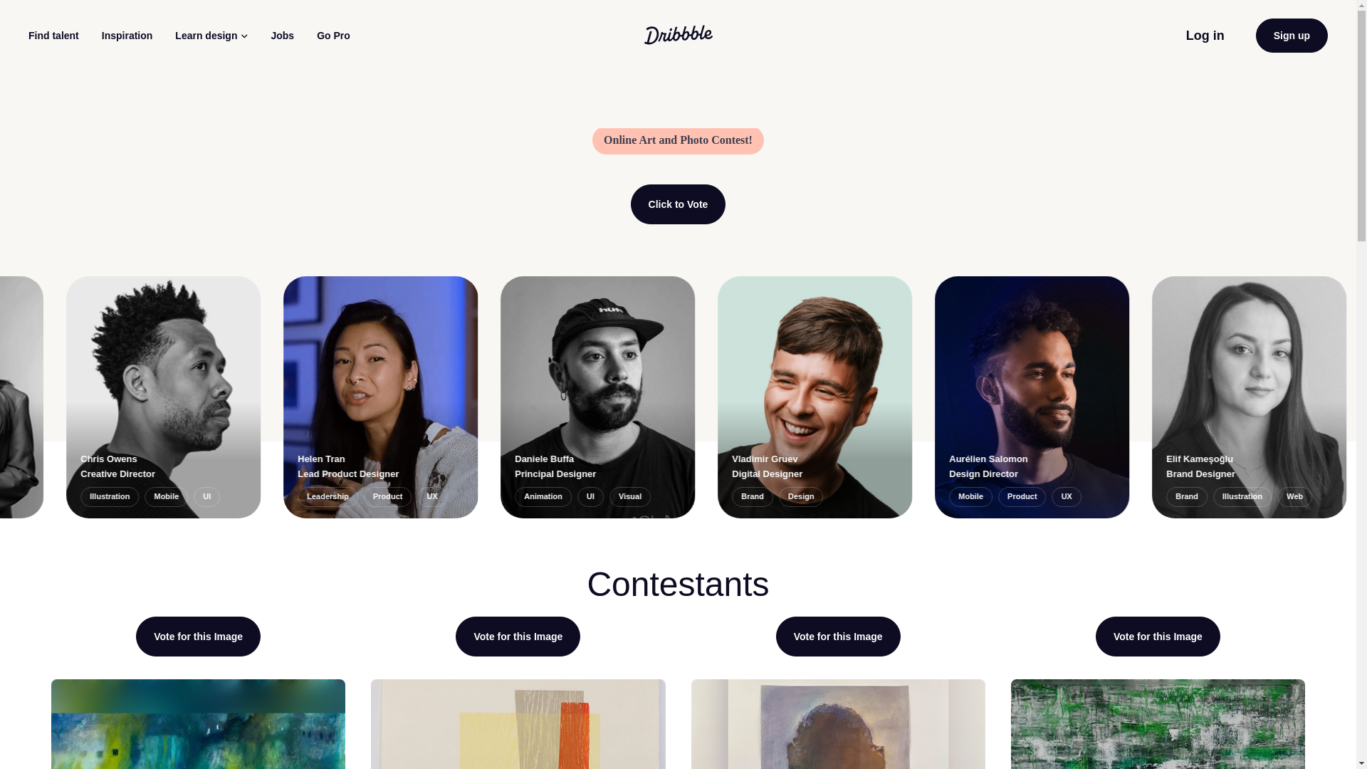 website screenshot of https://artloversvoteondribbble.pages.dev/