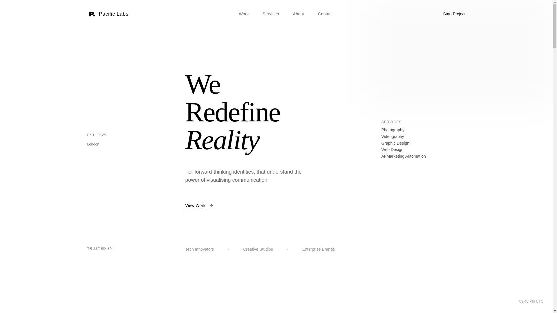 website screenshot of https://pacificlabs.cc/