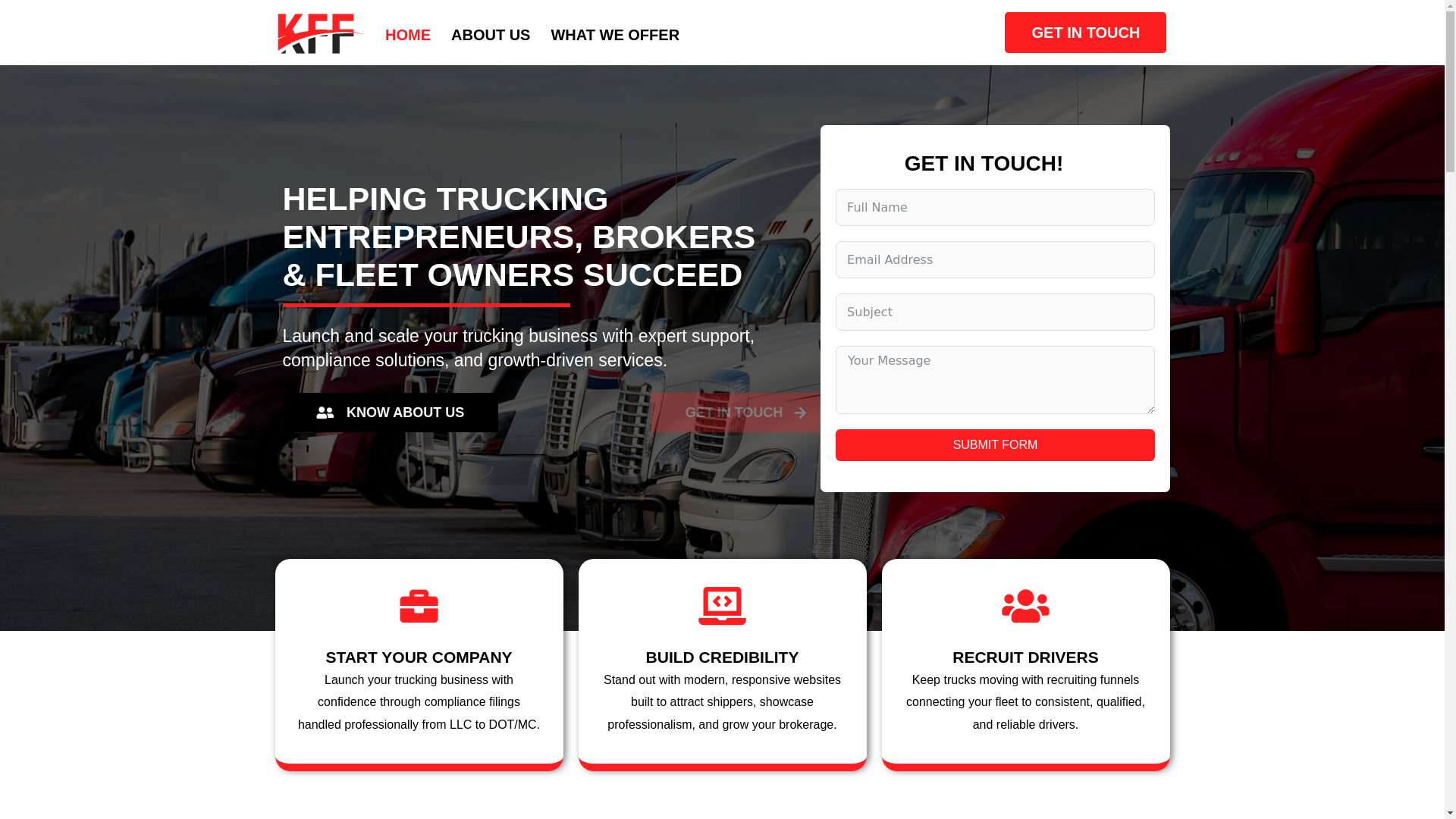 website screenshot of https://kairosfreightf.com/