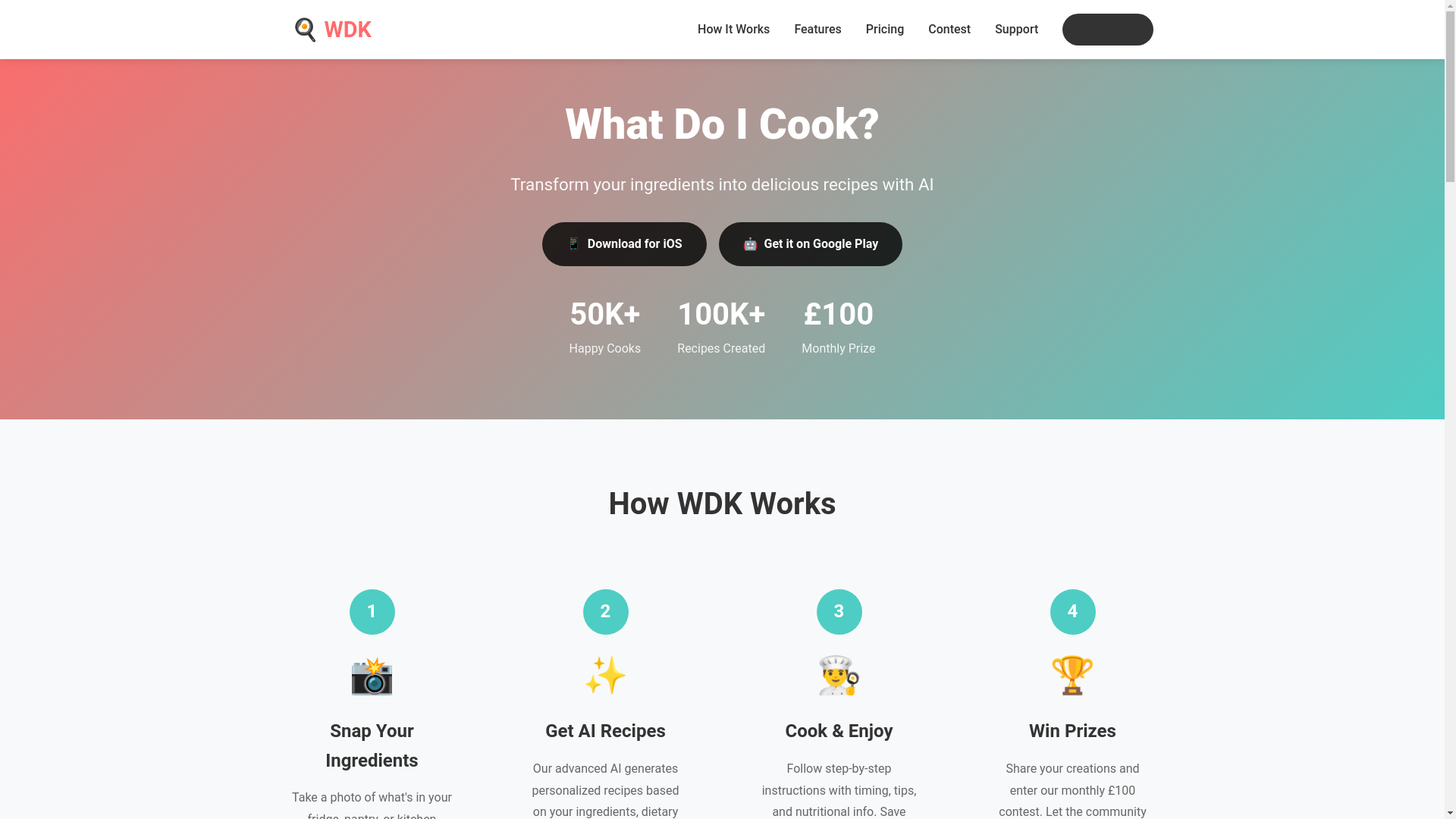 website screenshot of https://wdk-cooking.co.uk/