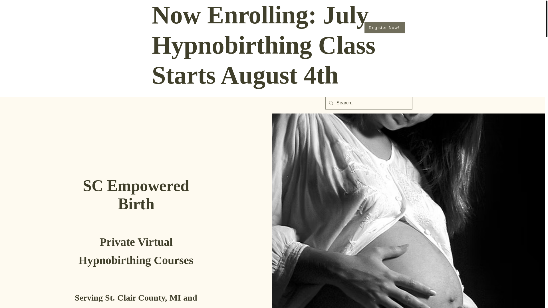 website screenshot of https://scempoweredbirth.com/