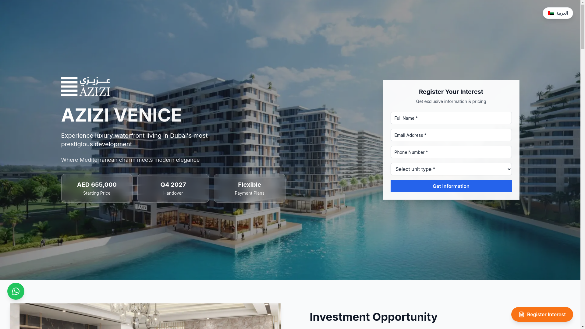 website screenshot of https://venice-dubaisouth.online/