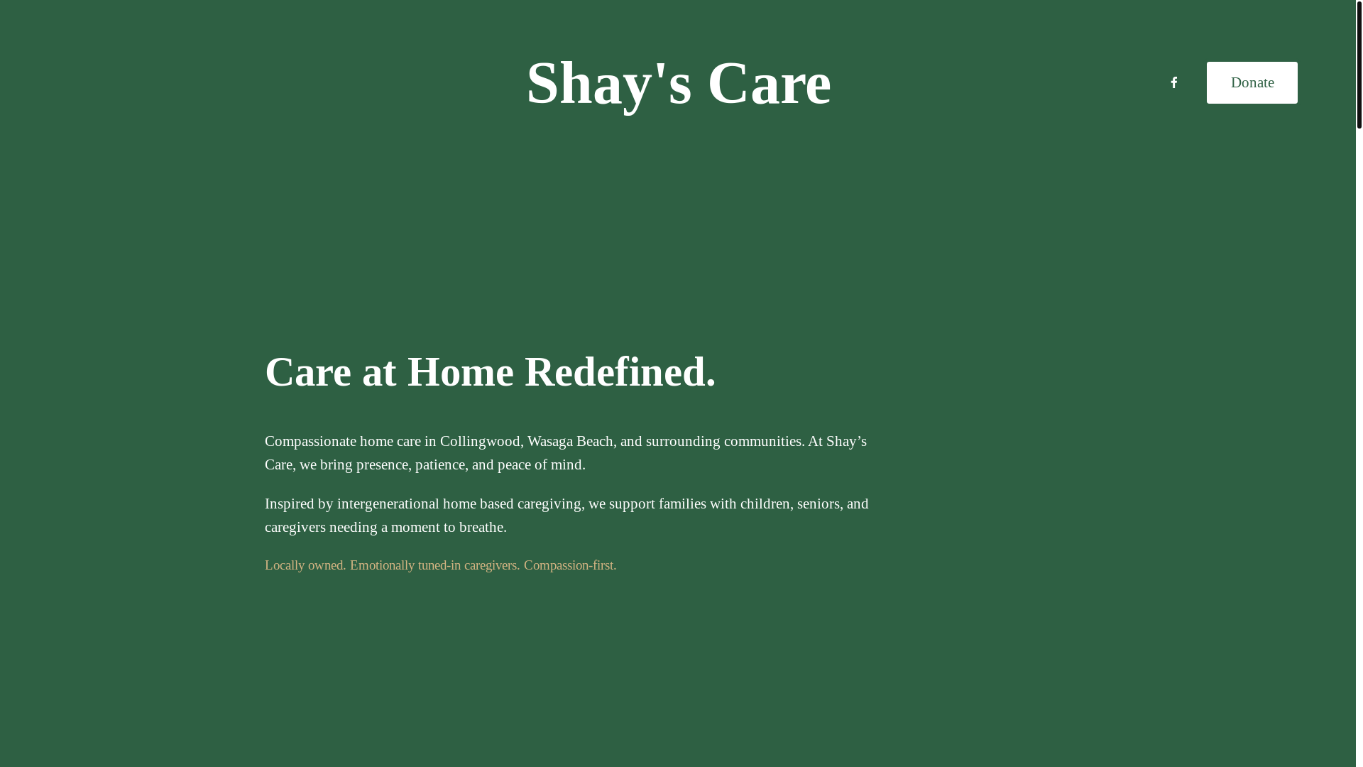 website screenshot of https://shayscare.ca/