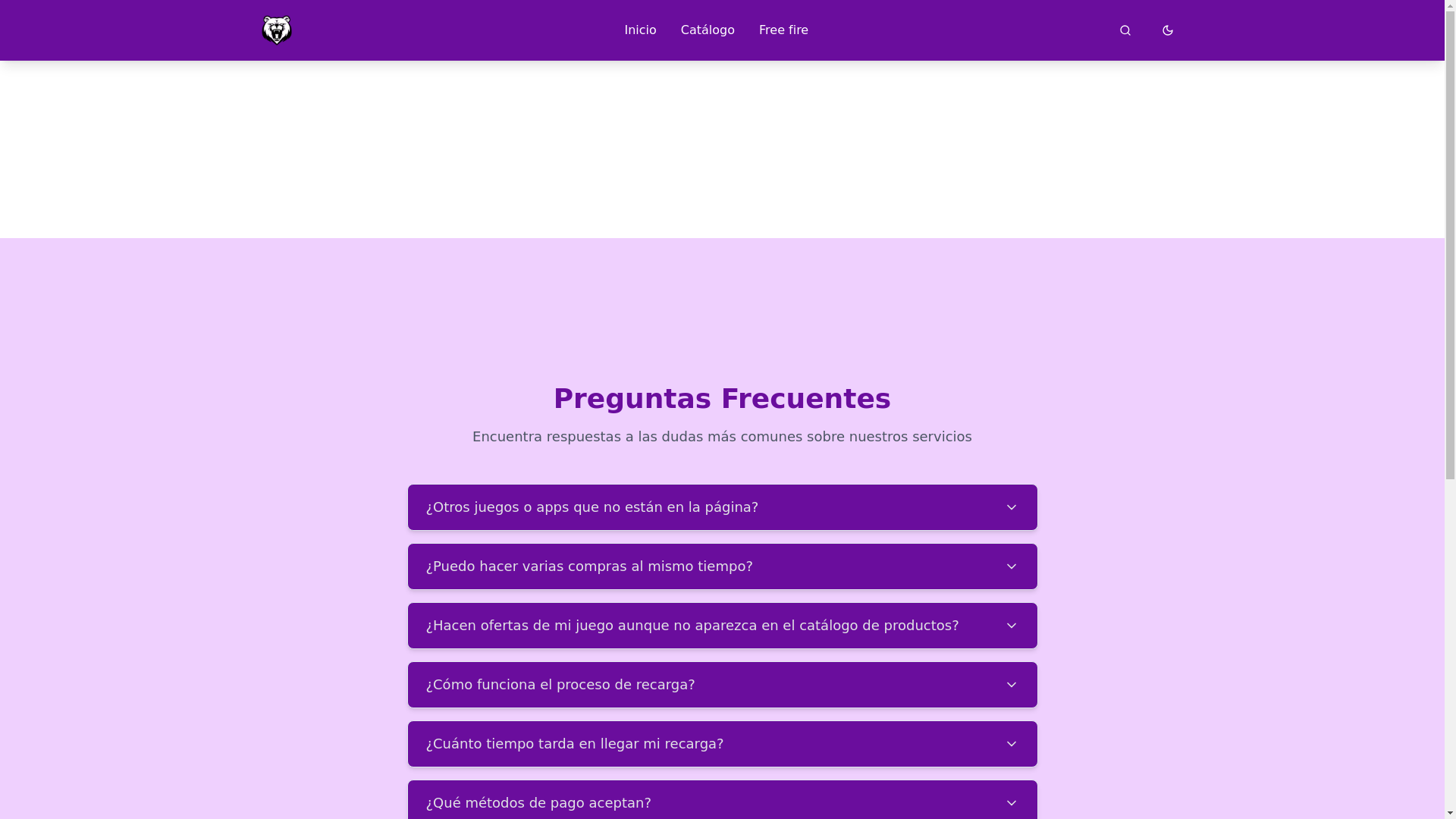 website screenshot of https://recargasbears.com/