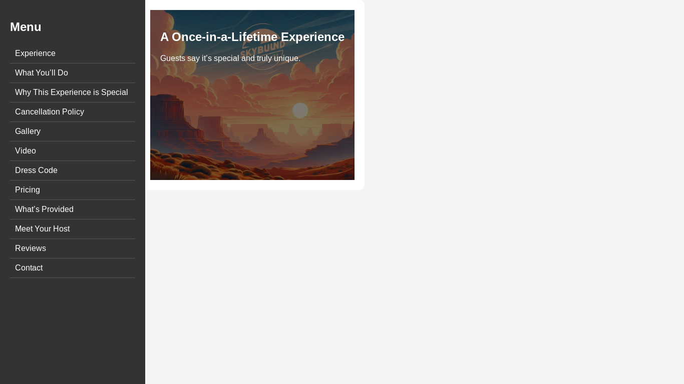 website screenshot of https://skyboundadventuresaz.pages.dev/